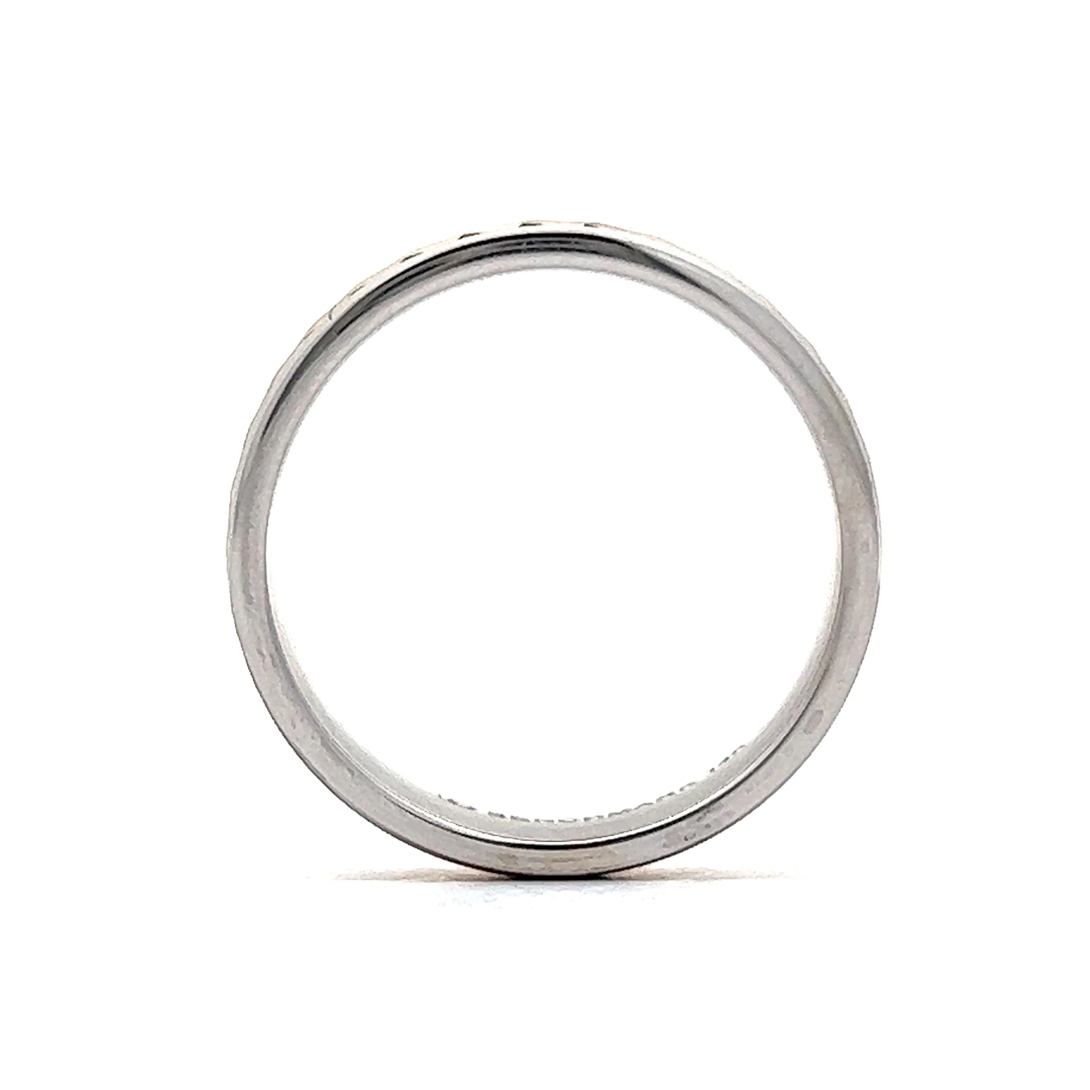 Benchmark Men's Two-Tone Chevron Pattern Wedding Band in 14k - Image 4