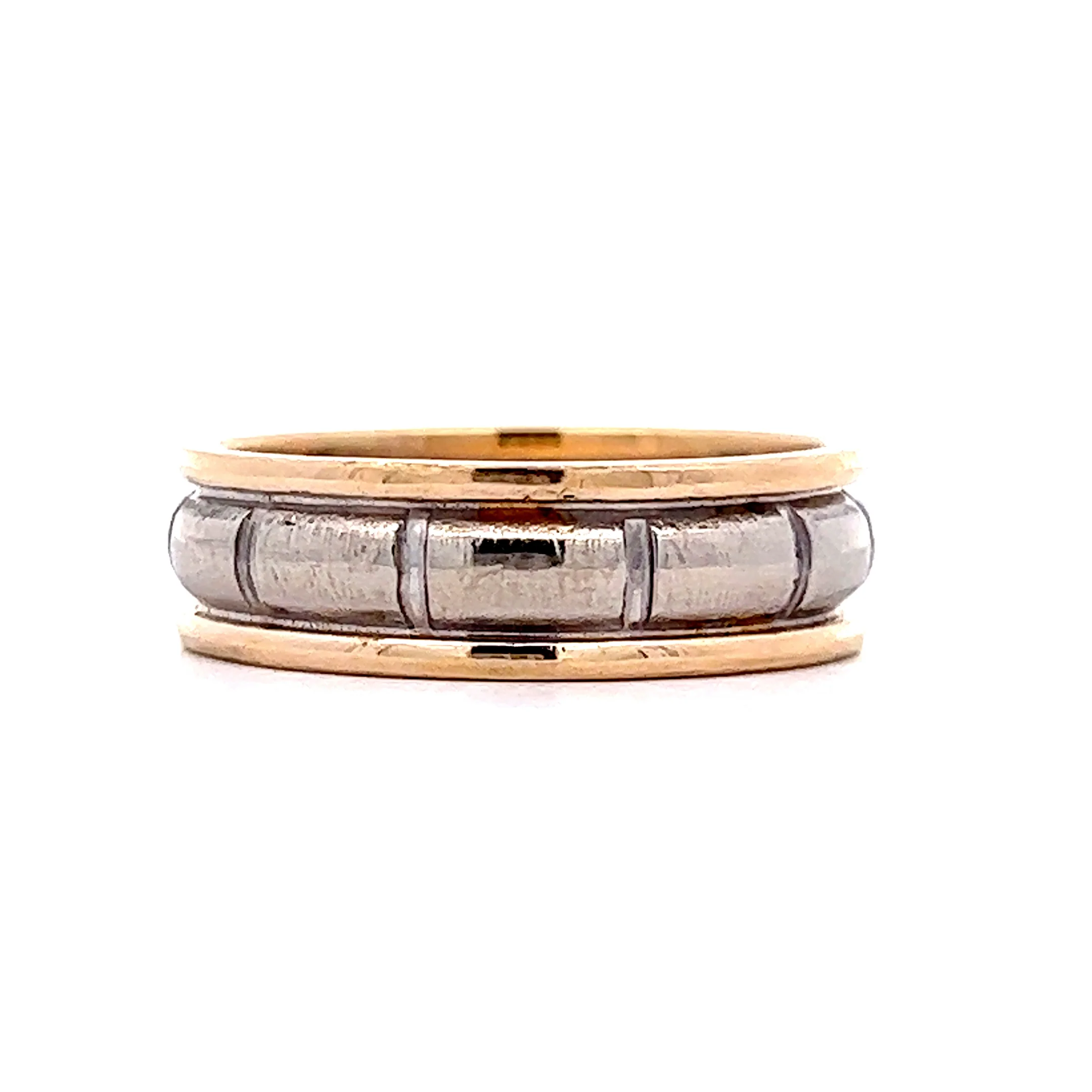 Vintage 1950s Men's Two-Tone Wedding Band in 14k - Image 3