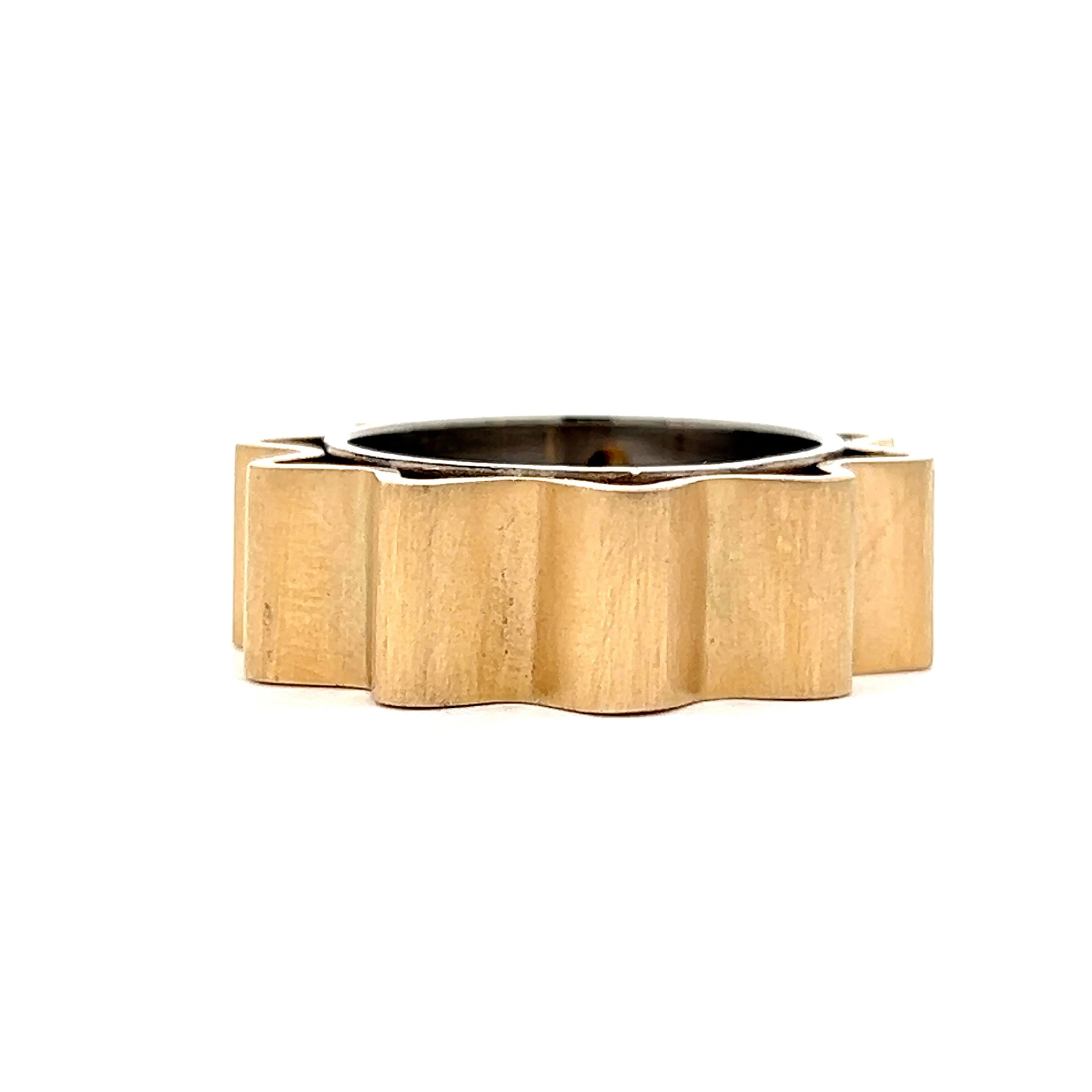 Two-Tone Fidget Cocktail Ring in Yellow & White Gold - Image 3