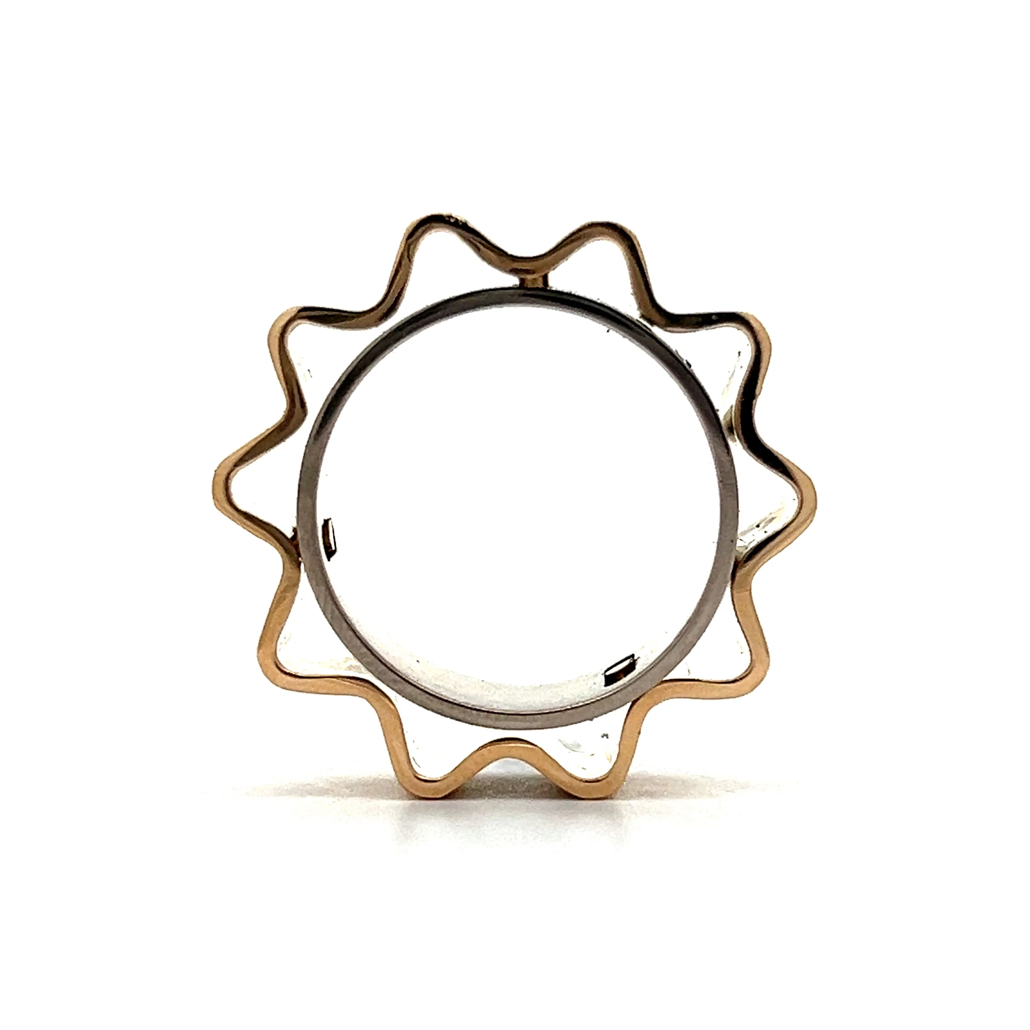 Two-Tone Fidget Cocktail Ring in Yellow & White Gold - Image 4