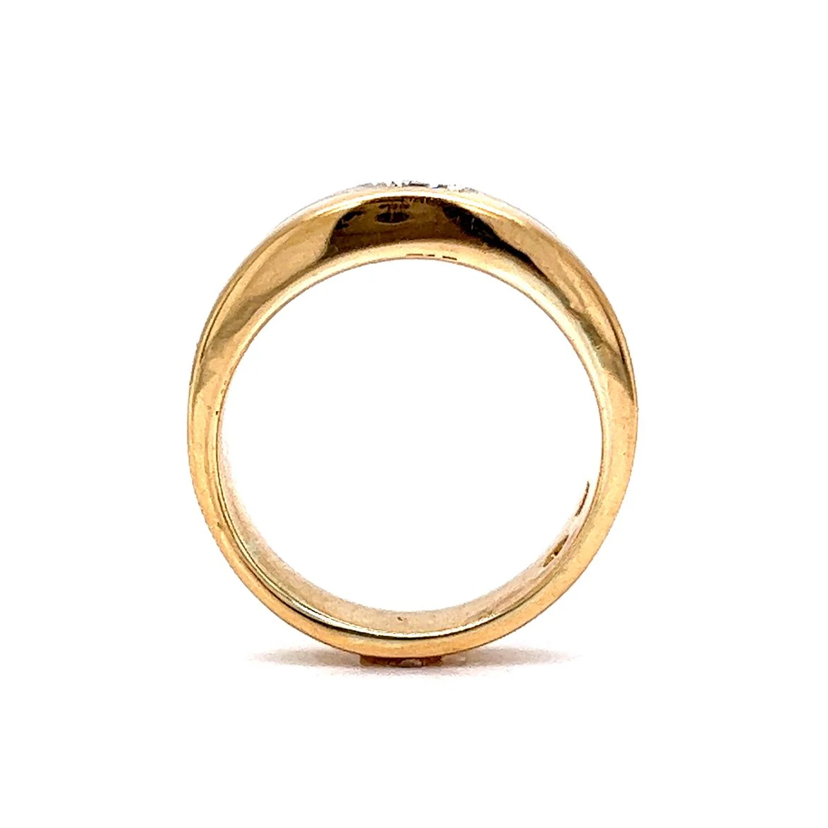 Two-Tone Flush Set Diamond Ring in 18k Gold - Image 4