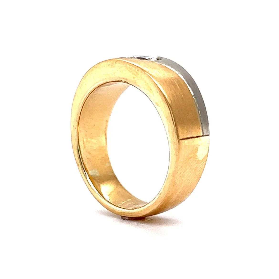 Two-Tone Flush Set Diamond Ring in 18k Gold - Image 5