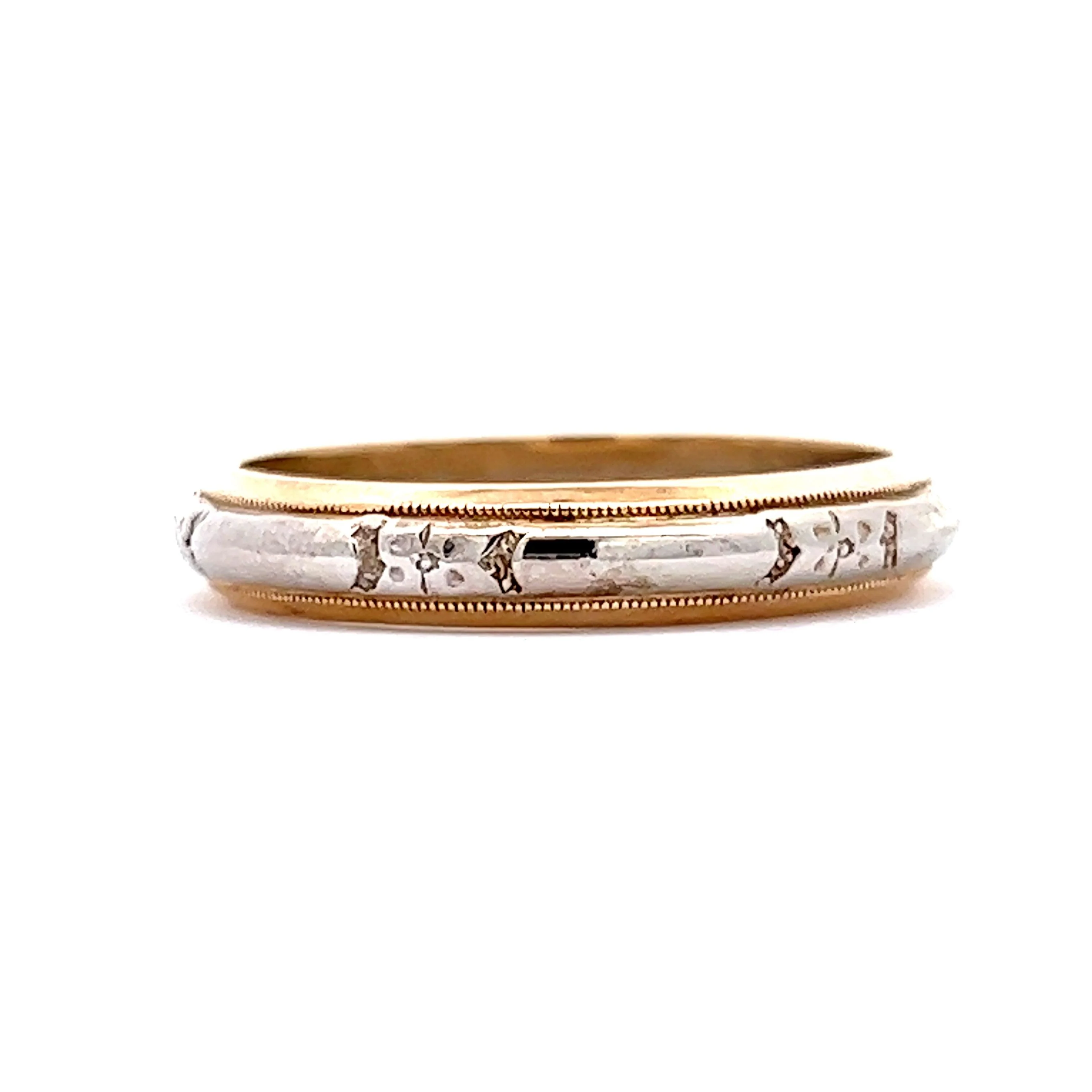 Vintage Mid-Century Two-Tone Men's Wedding Band in 14k - Image 2