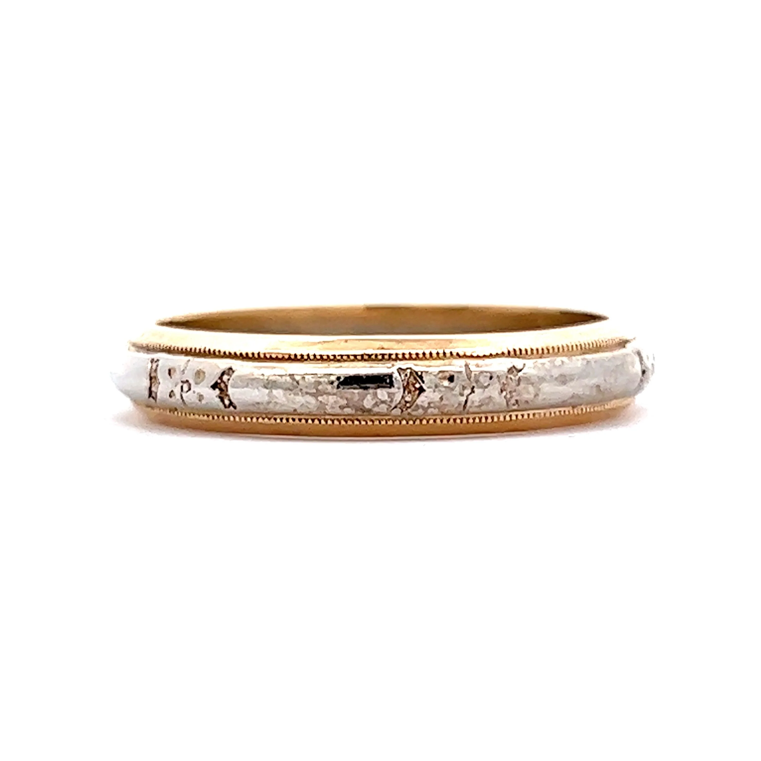 Vintage Mid-Century Two-Tone Men's Wedding Band in 14k - Image 3