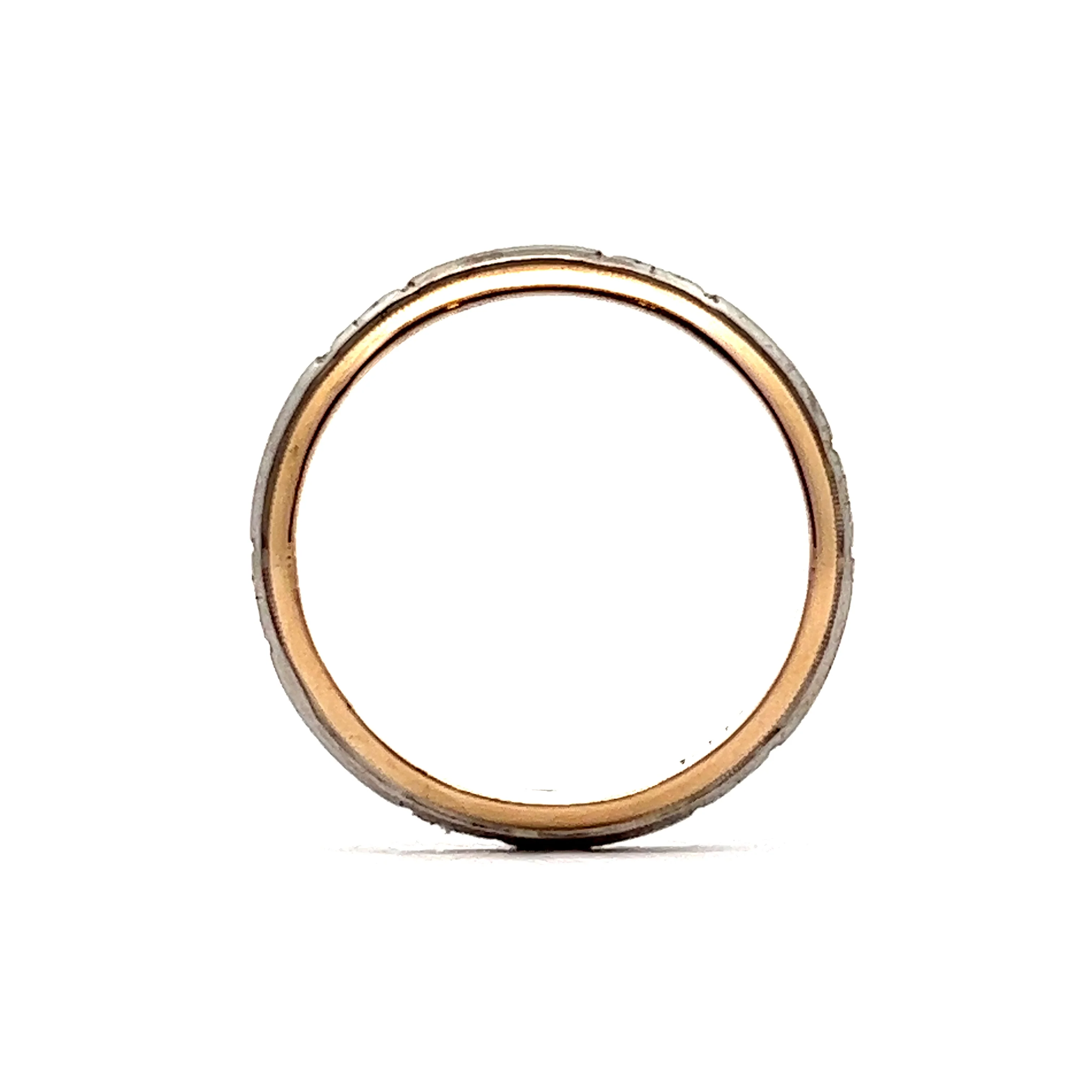 Vintage Mid-Century Two-Tone Men's Wedding Band in 14k - Image 4