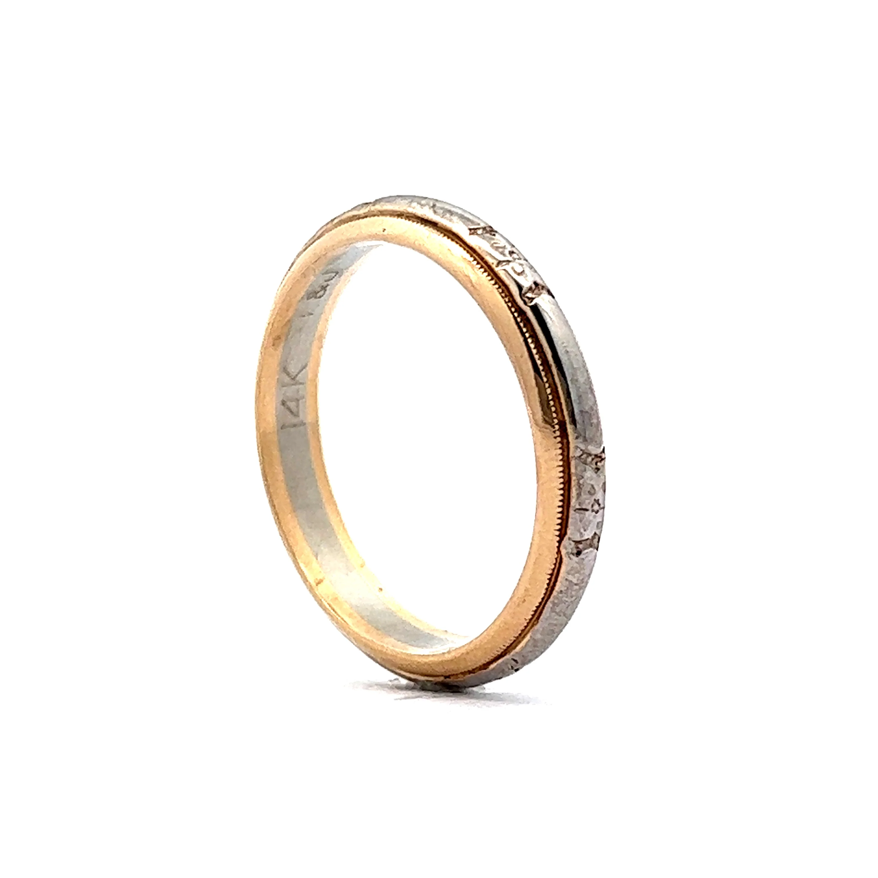 Vintage Mid-Century Two-Tone Men's Wedding Band in 14k - Image 5