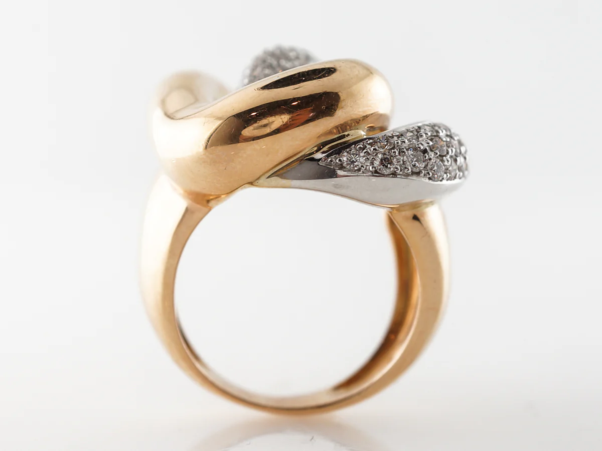 Two-Tone Pave Diamond Ring in 18k Yellow & White Gold - Image 4