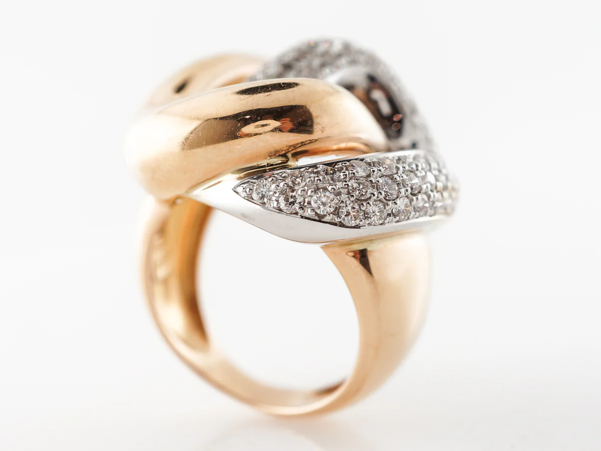 Two-Tone Pave Diamond Ring in 18k Yellow & White Gold - Image 5