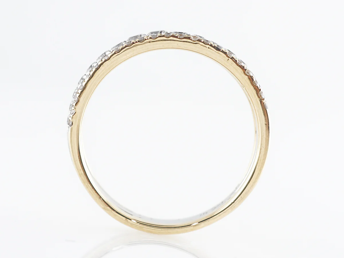 Two-Tone Triple Row Diamond Wedding Band in 18k - Image 5