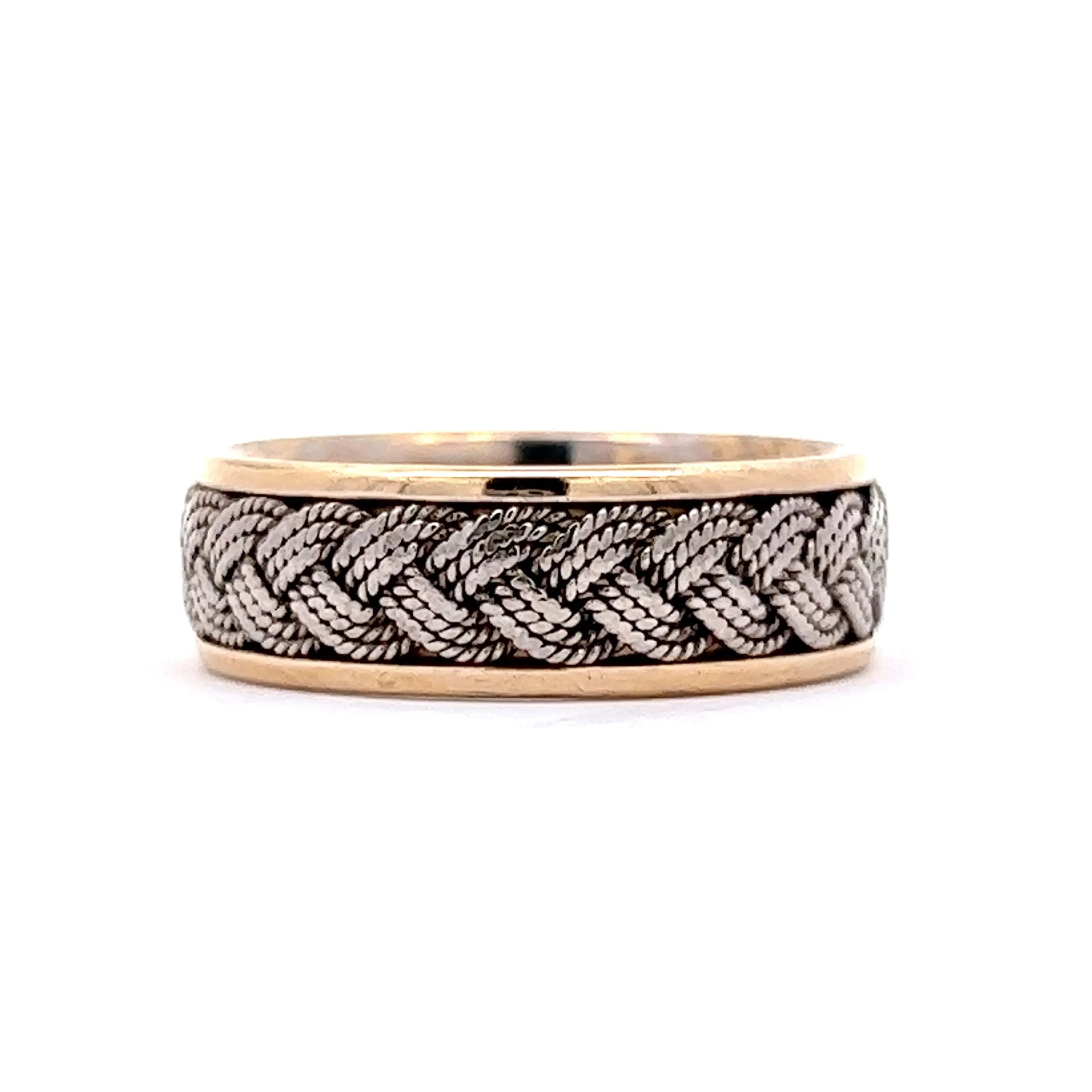 8mm Men's Two-Tone Wedding Band in 14k Gold - Image 2