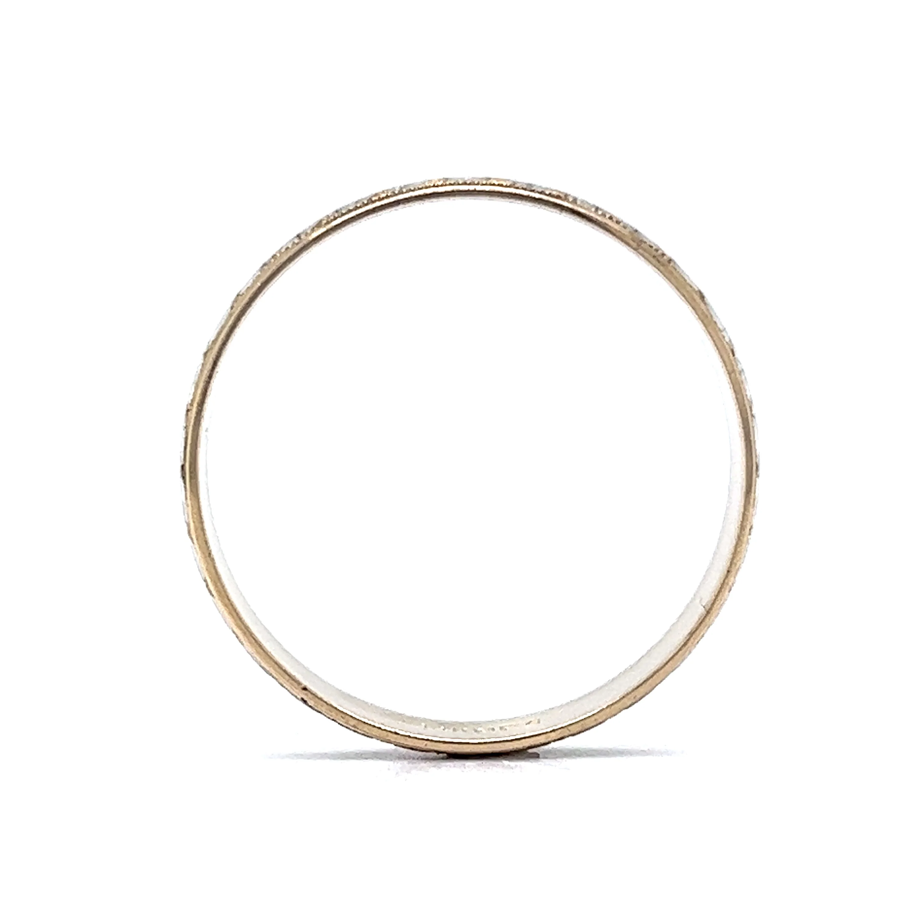 Vintage Mid-Century Men's Wedding Band in 14k Yellow & White Gold - Image 4