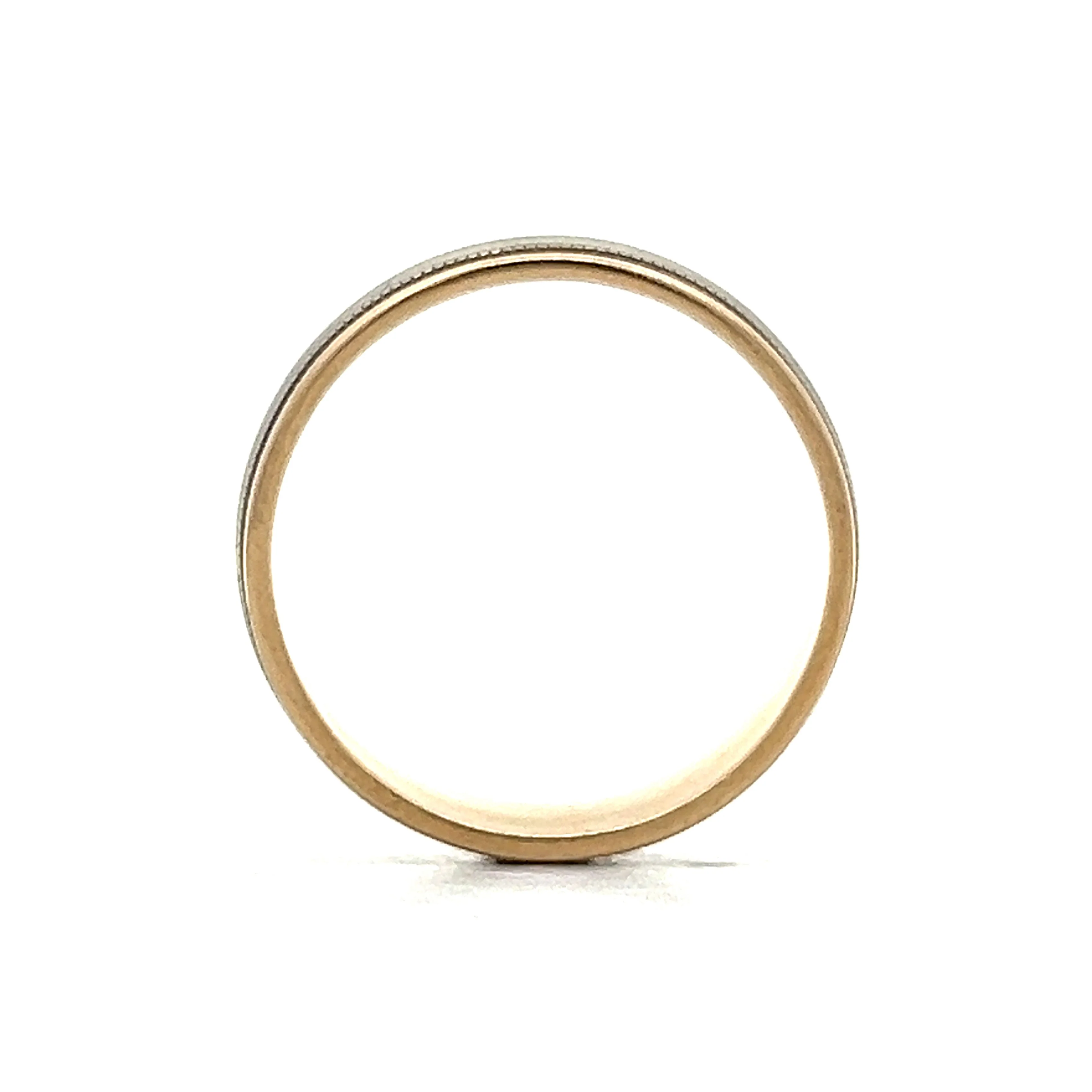 Men's 6mm Two-Tone Milgrain Wedding Band in 14k - Image 4