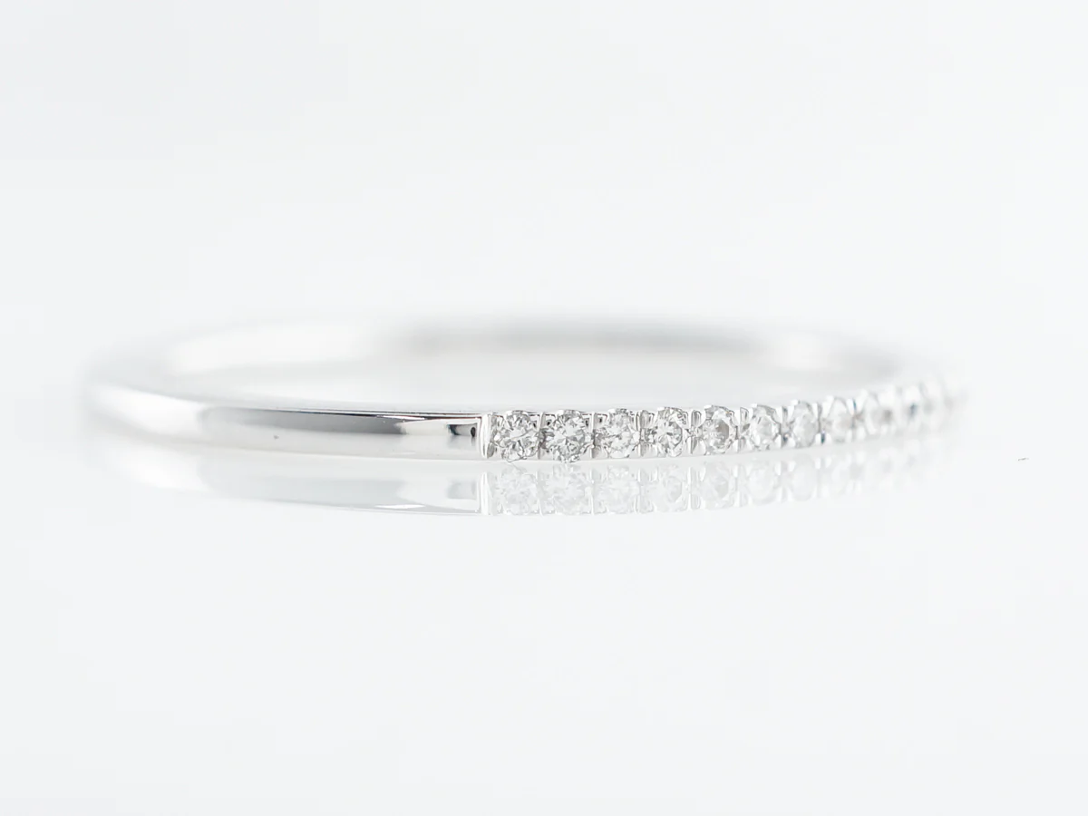 Ultra Thin Diamond Wedding Band in 14k White Gold - Image 3