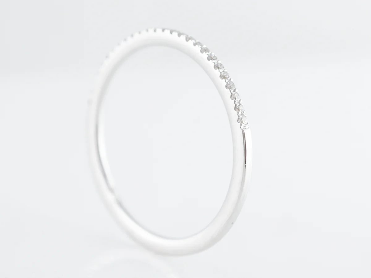 Ultra Thin Diamond Wedding Band in 14k White Gold - Image 5