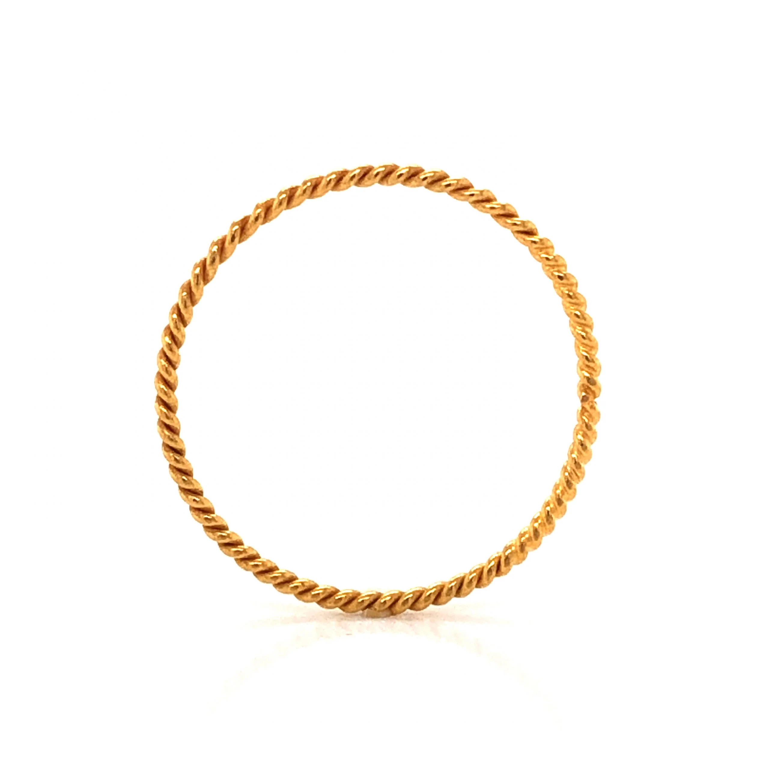 Ultra Thin Rope Stacking Ring in 21k Yellow Gold - Image 4