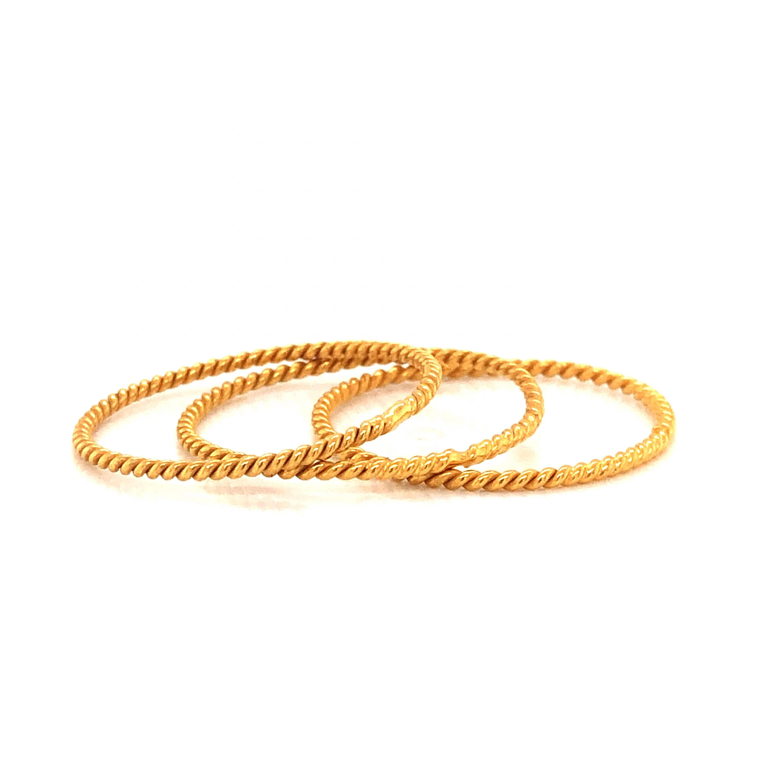 Ultra Thin Rope Stacking Ring in 21k Yellow Gold - Image 6