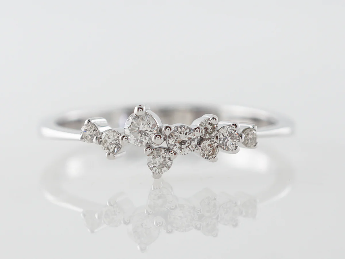 Unique Cluster Ring w/ Diamonds in White Gold