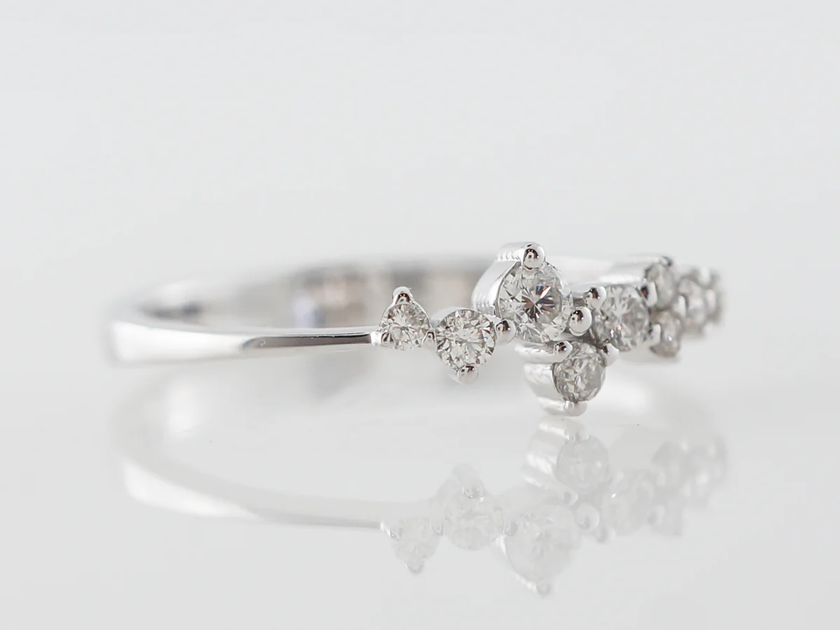 Unique Cluster Ring w/ Diamonds in White Gold - Image 3