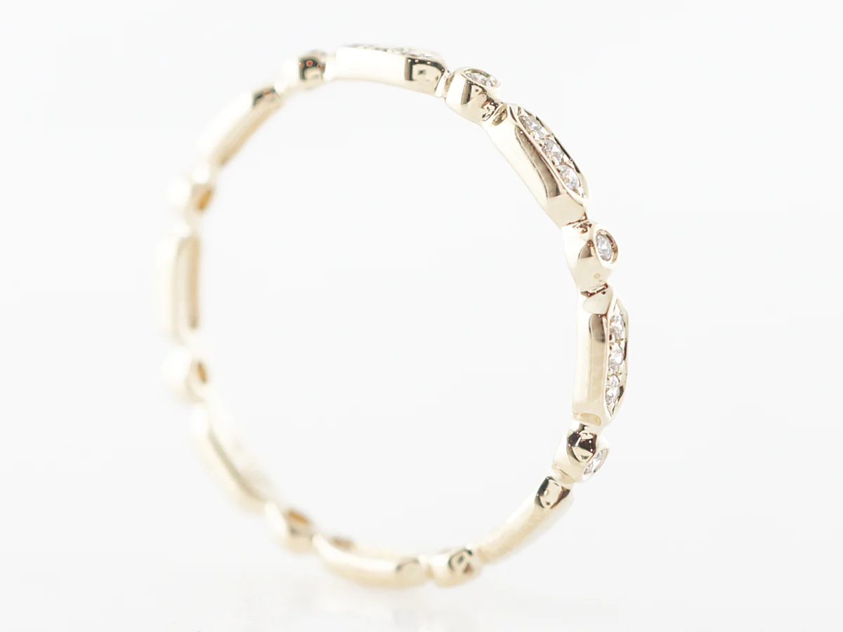 Unique Diamond Wedding Band in Yellow Gold - Image 5