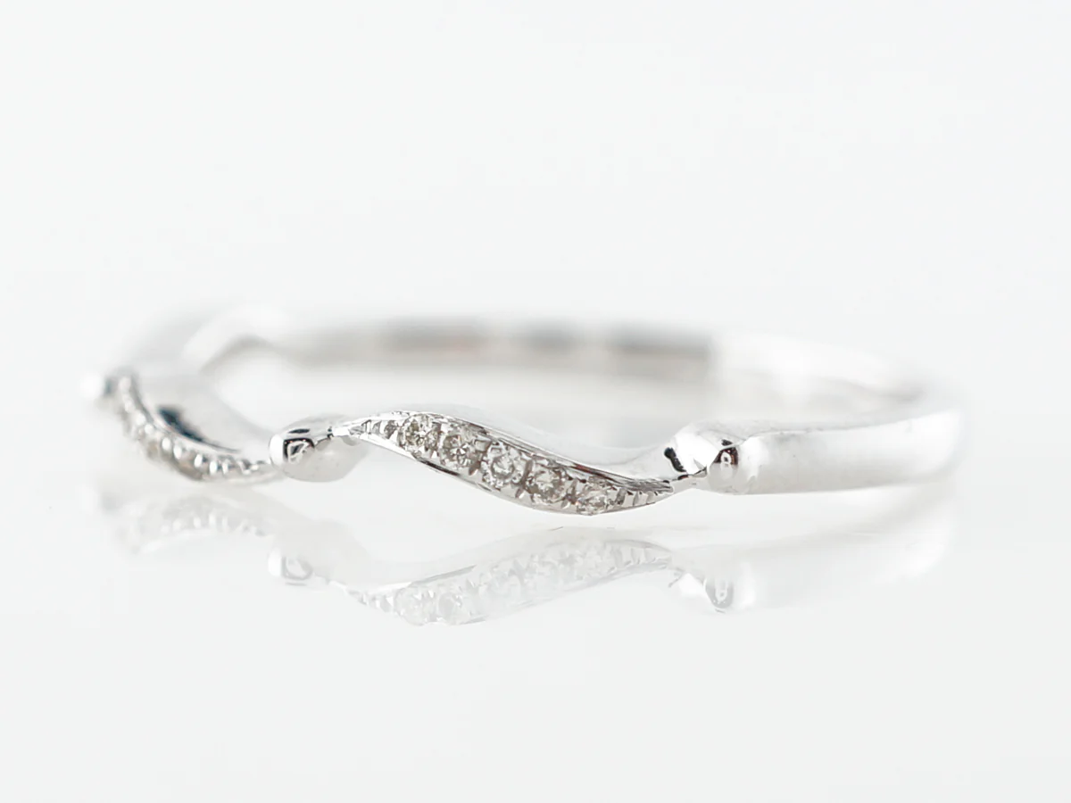 Unique Pave Diamond Band in 14k White Gold - Image 2