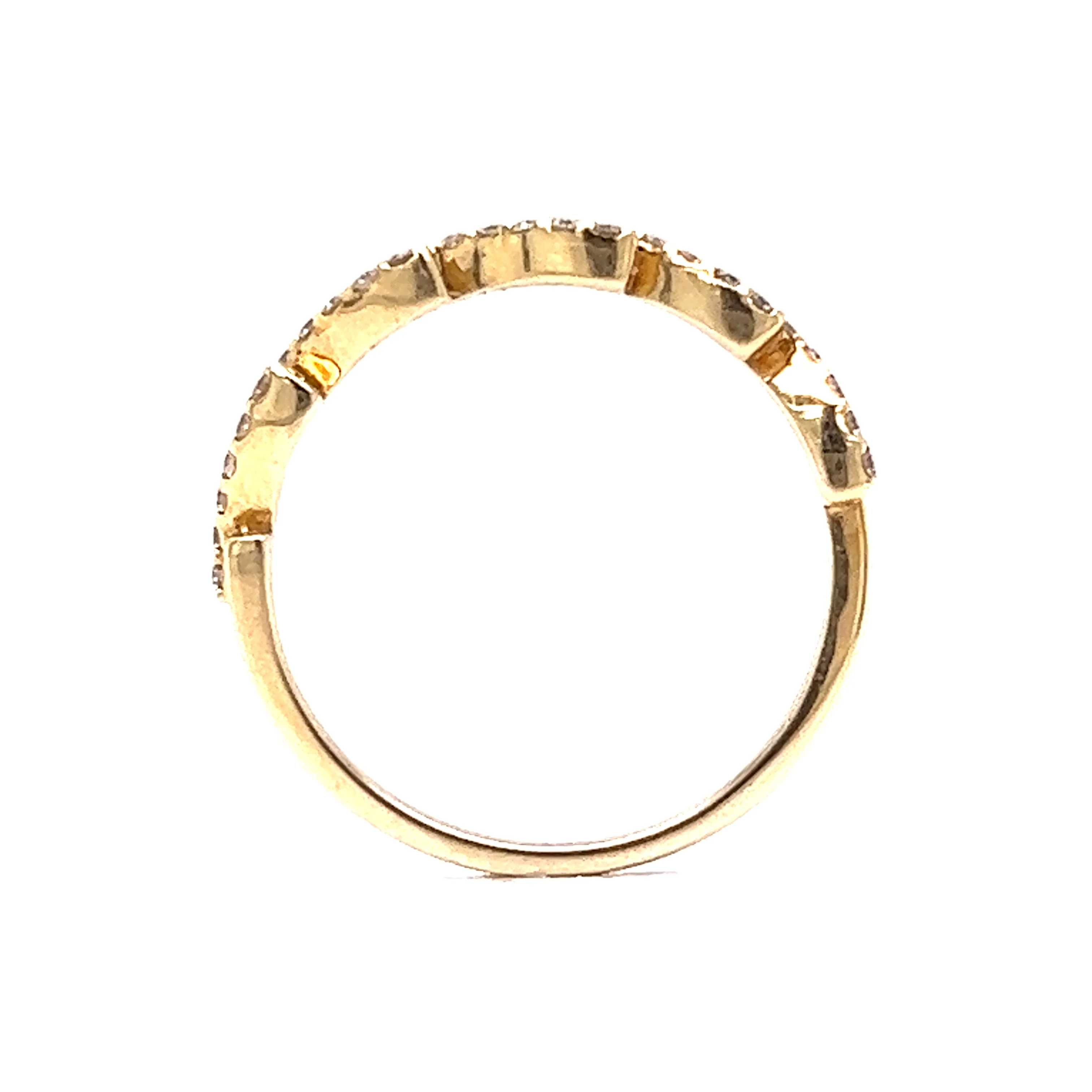 Unique Wedding Band w/ Diamonds in 14K Yellow Gold - Image 4