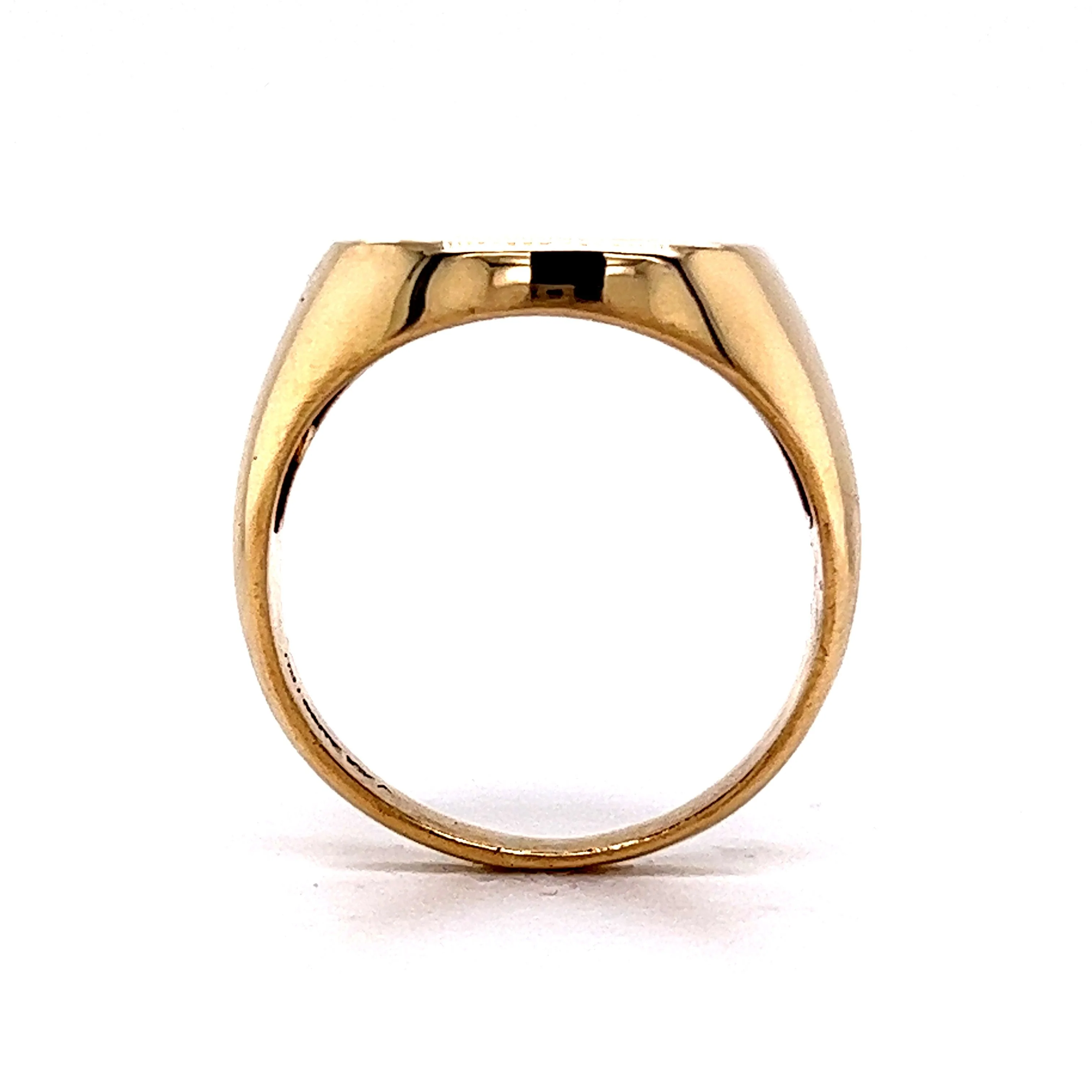 Unisex Mid-Century Signet Ring in 10k Yellow Gold - Image 4