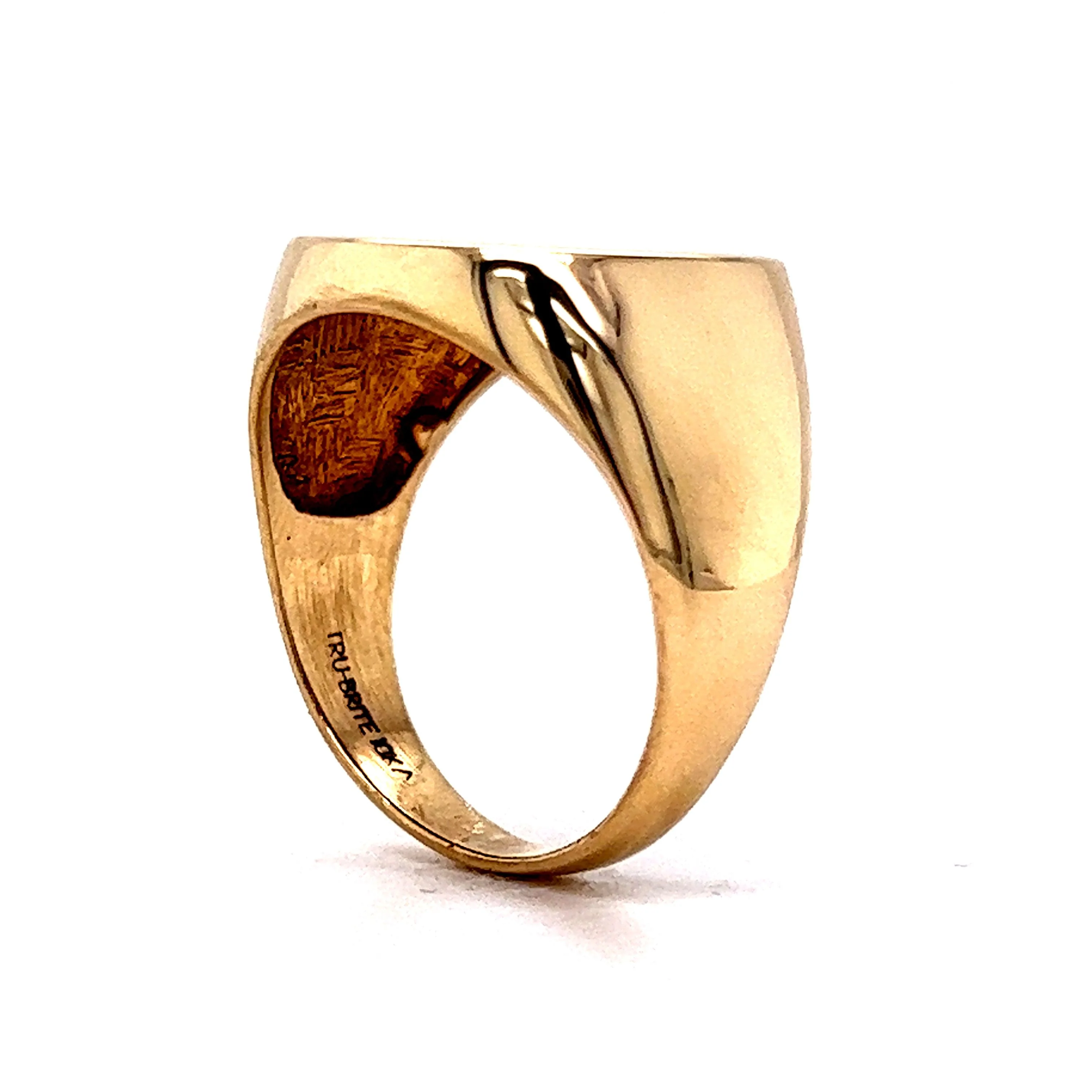 Unisex Mid-Century Signet Ring in 10k Yellow Gold - Image 5