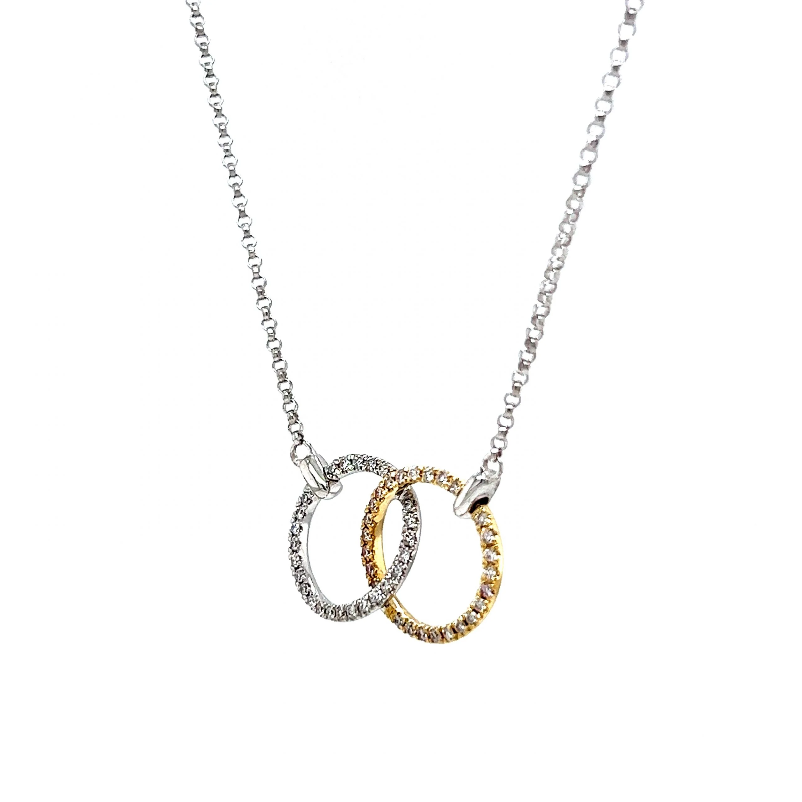 Unity Pave Diamond Pendant Necklace in 14k White Gold - Image 3