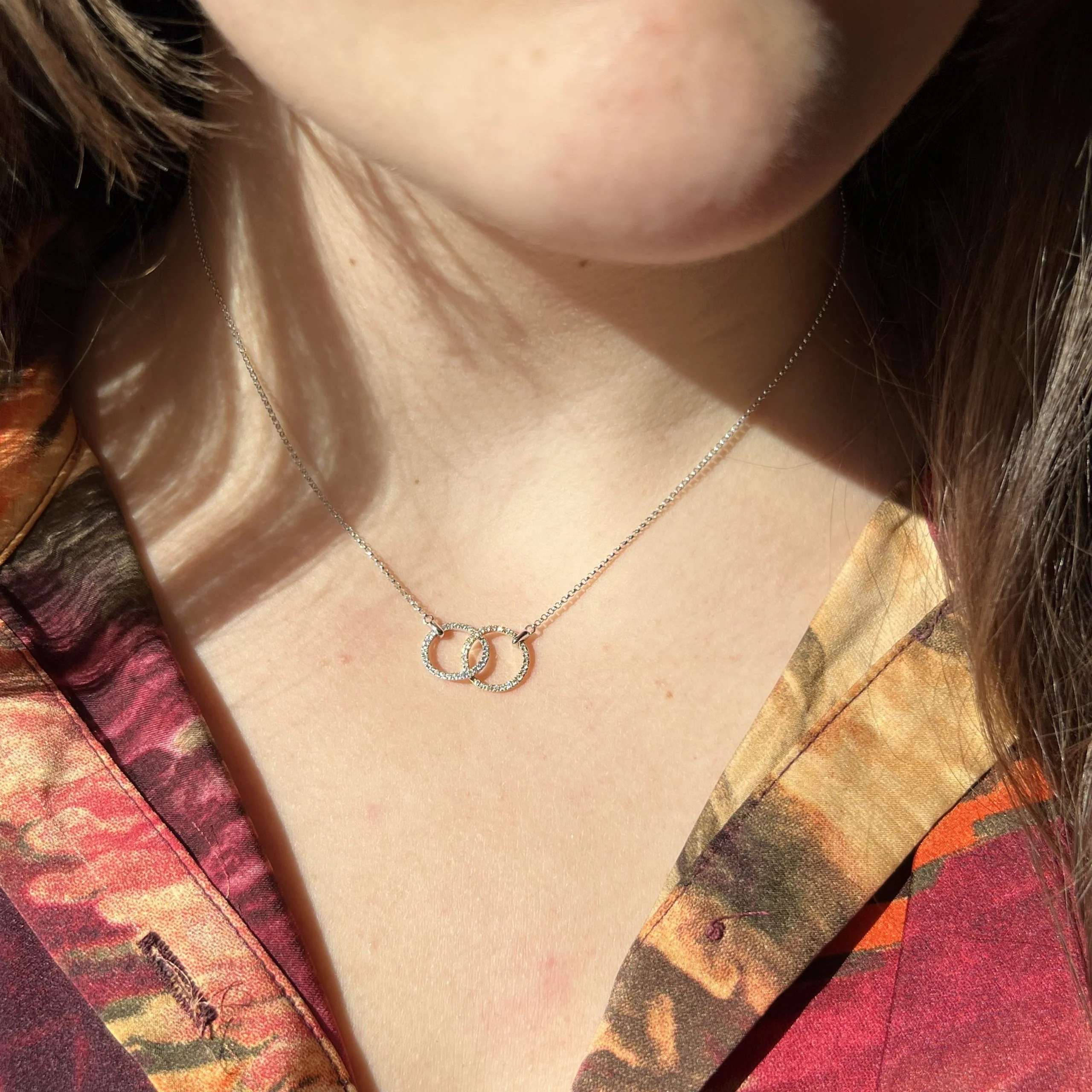 Unity Pave Diamond Pendant Necklace in 14k White Gold - Image 5