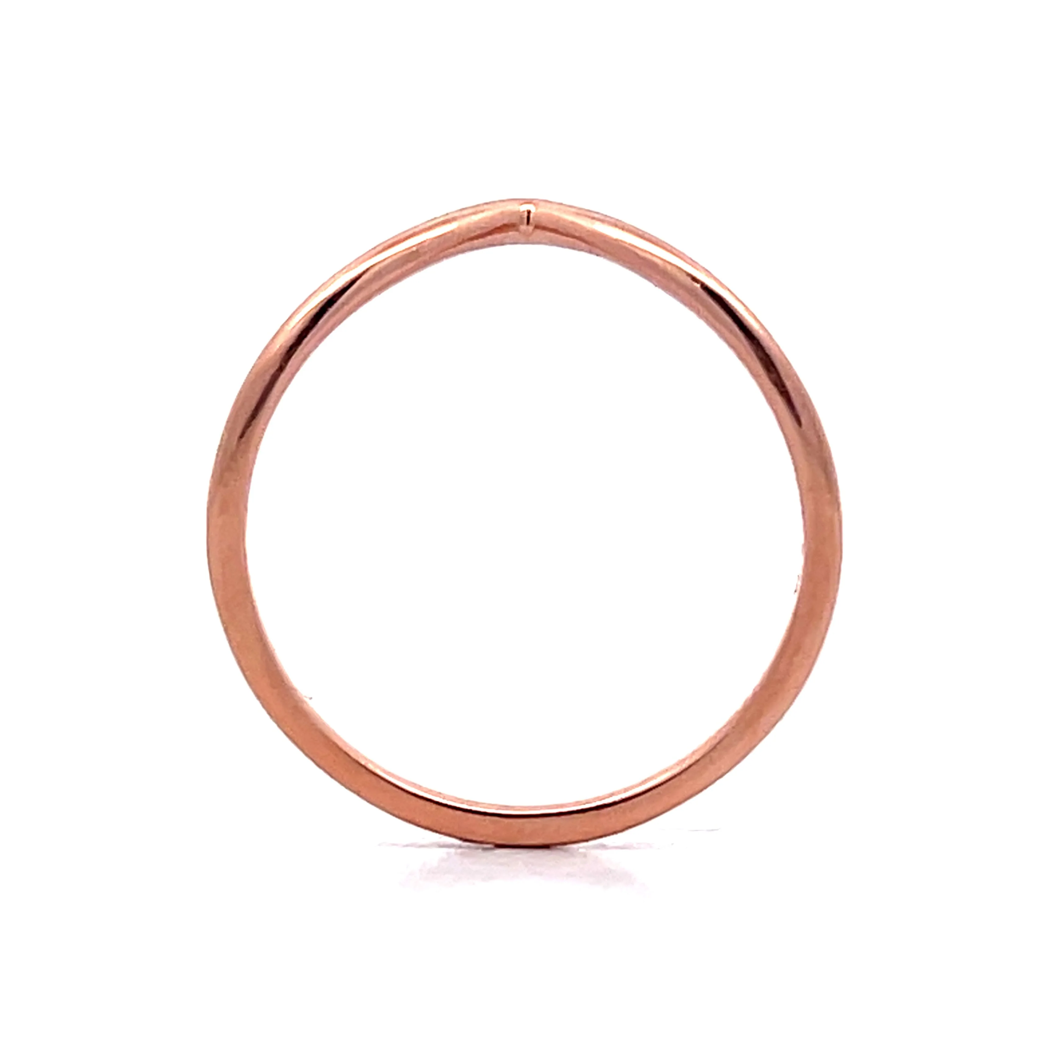 V Shaped Contour Wedding Band in 14k Rose Gold - Image 4