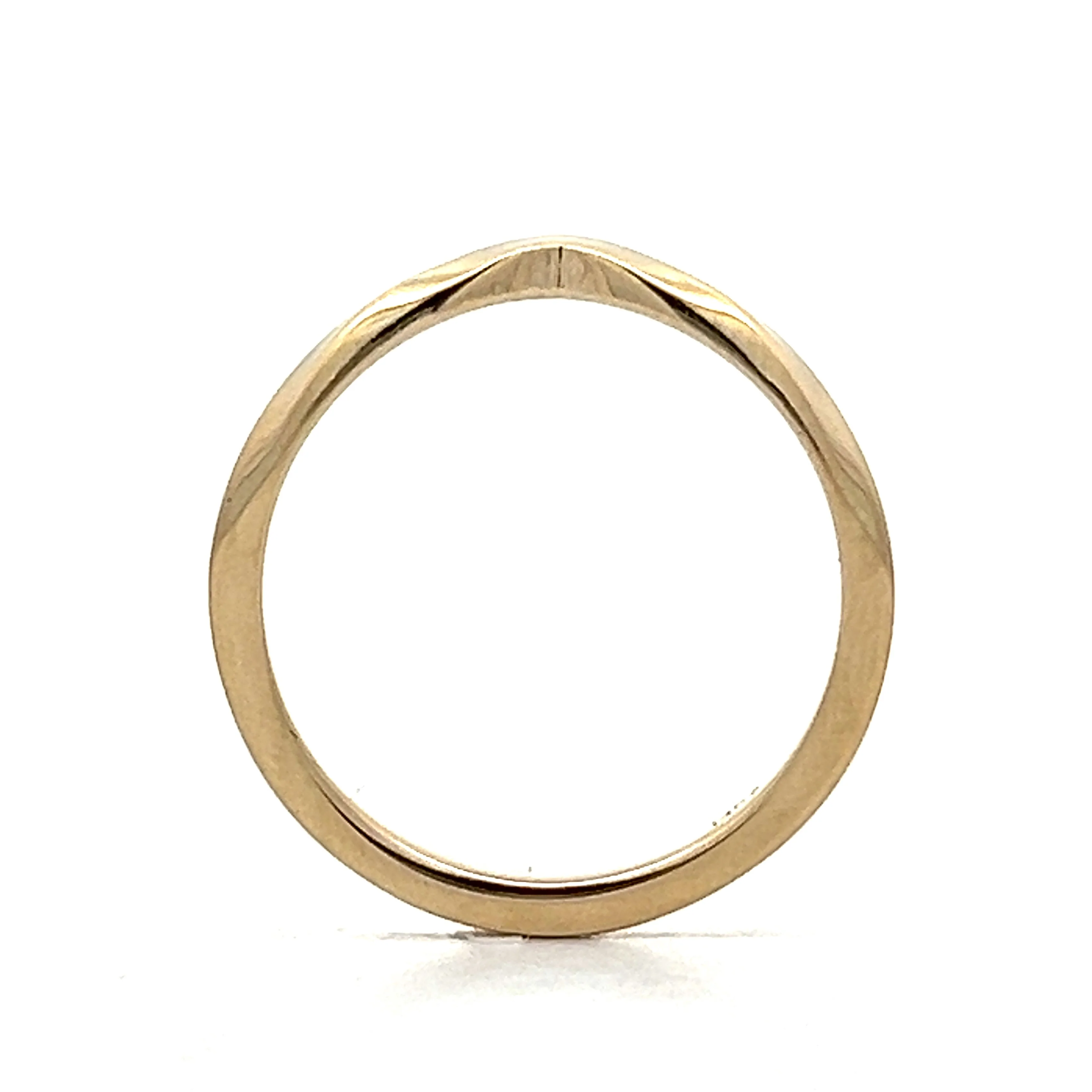 V Shaped Contour Wedding Band in 14k Yellow Gold - Image 4