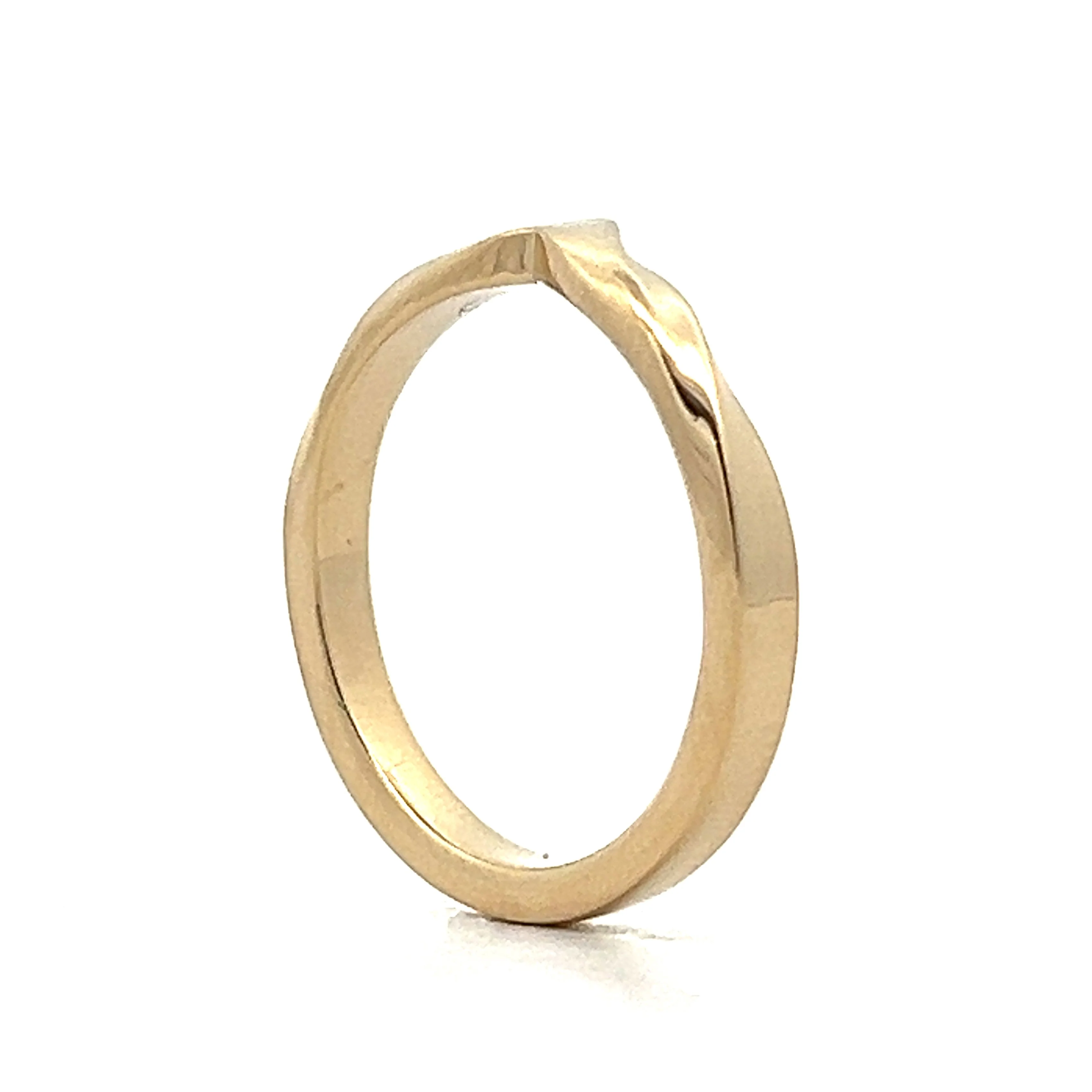 V Shaped Contour Wedding Band in 14k Yellow Gold - Image 5
