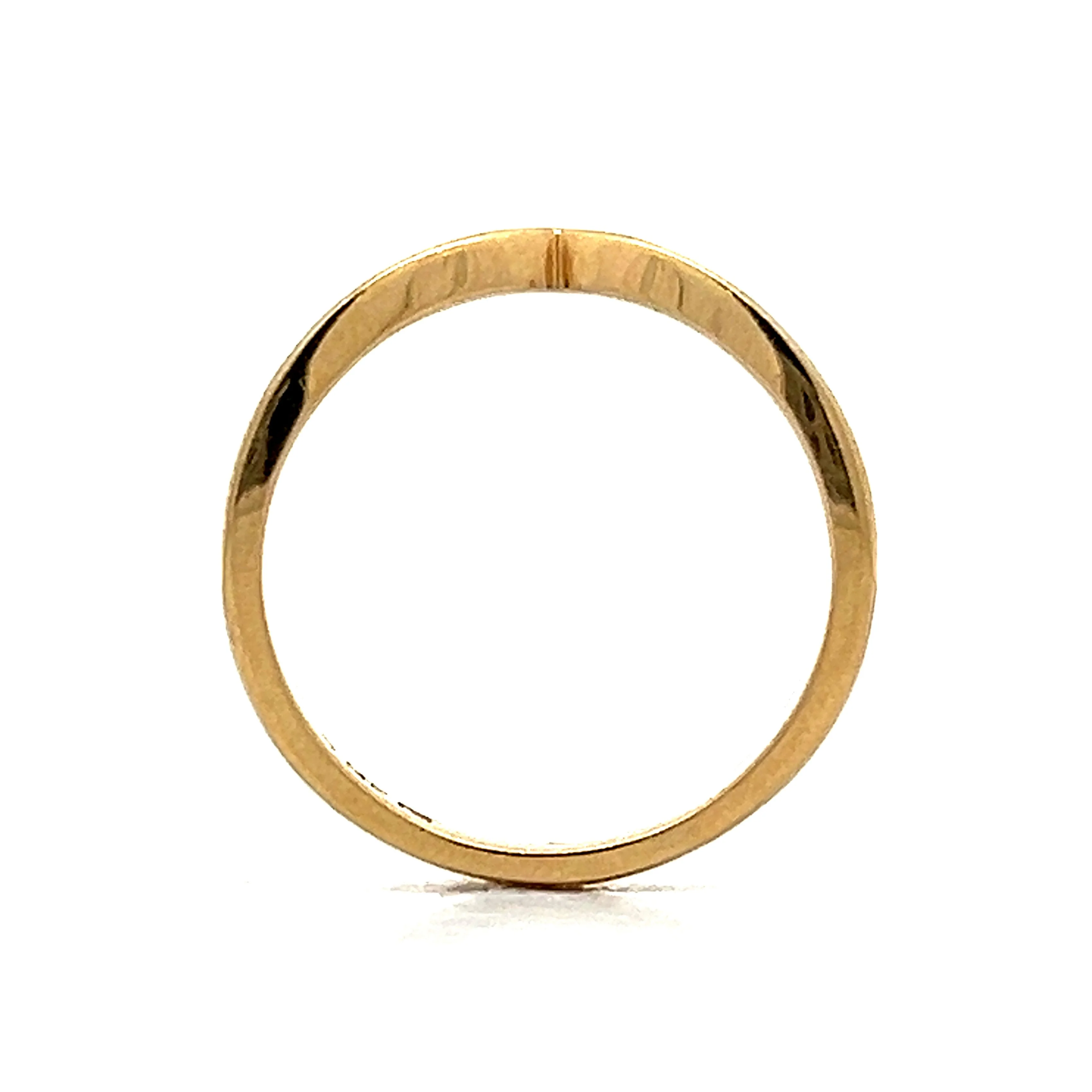 V Shaped Contour Wedding Band in 14k Yellow Gold - Image 5