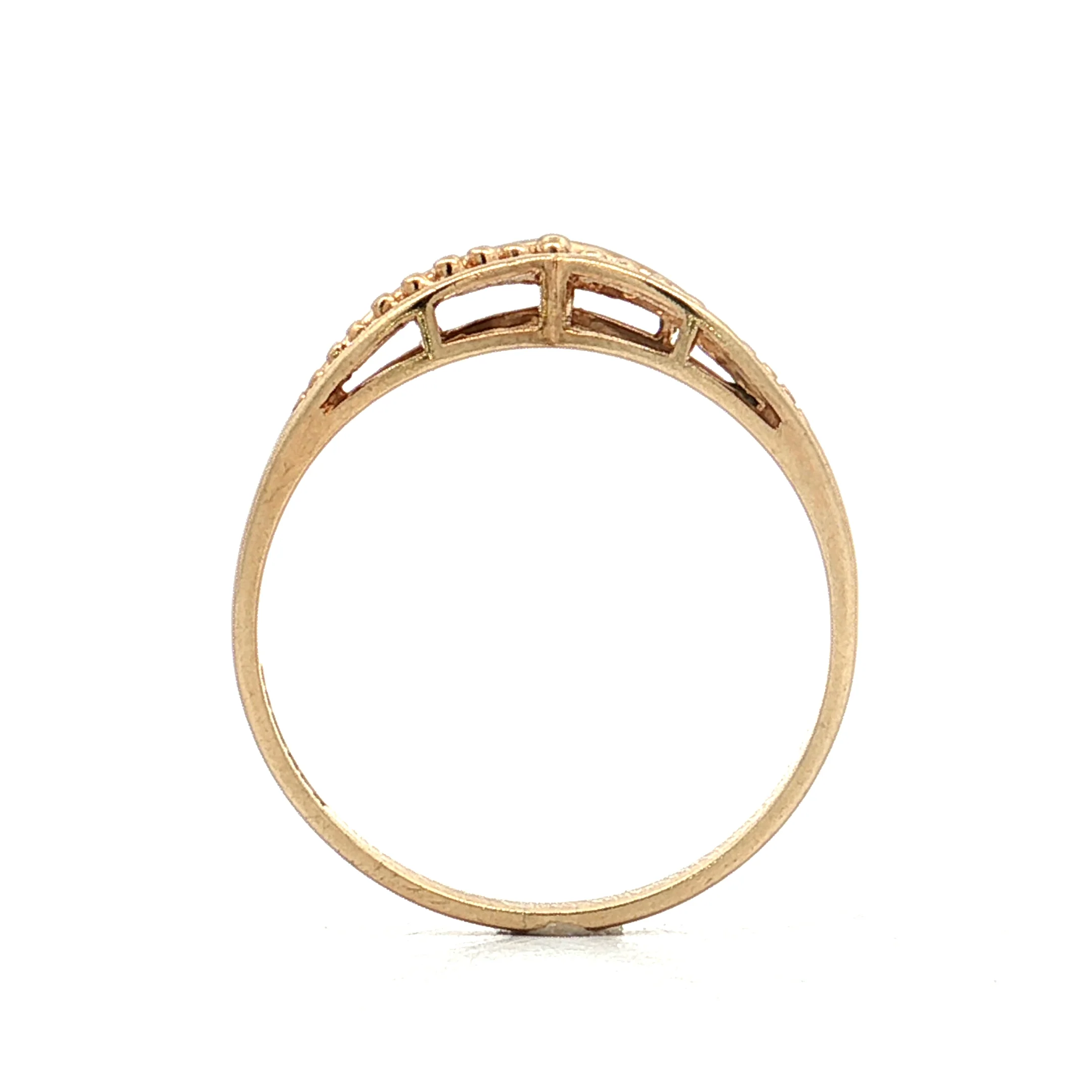 V Shaped Contoured Wedding Band 10k Yellow Gold - Image 4