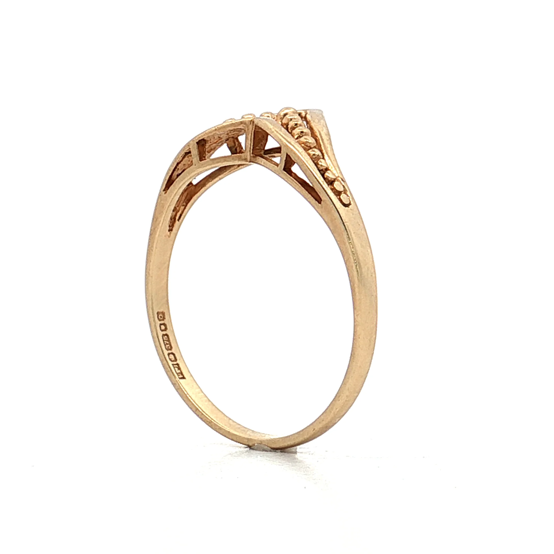 V Shaped Contoured Wedding Band 10k Yellow Gold - Image 5