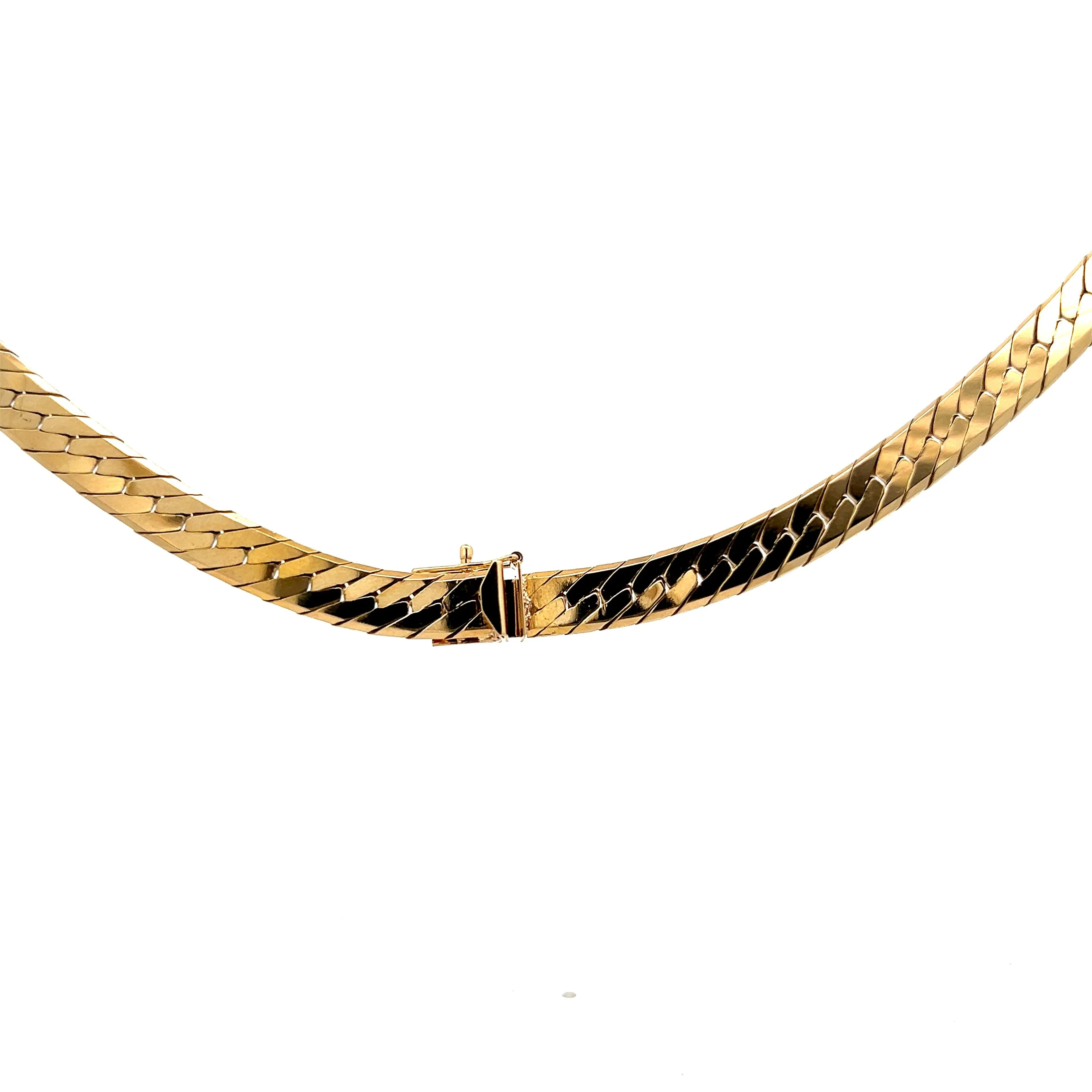 V Shaped Herringbone Chain in 14k Yellow Gold - Image 4