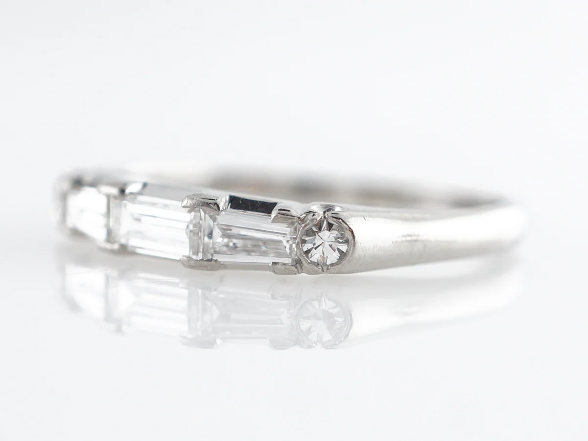 Various Baguette Cut Diamond Wedding Band in Platinum - Image 2