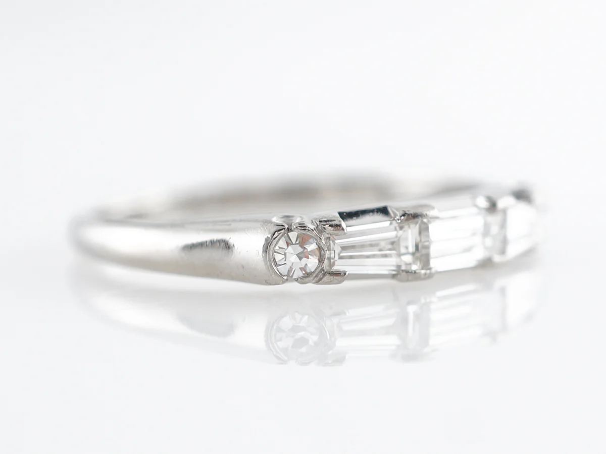 Various Baguette Cut Diamond Wedding Band in Platinum - Image 3