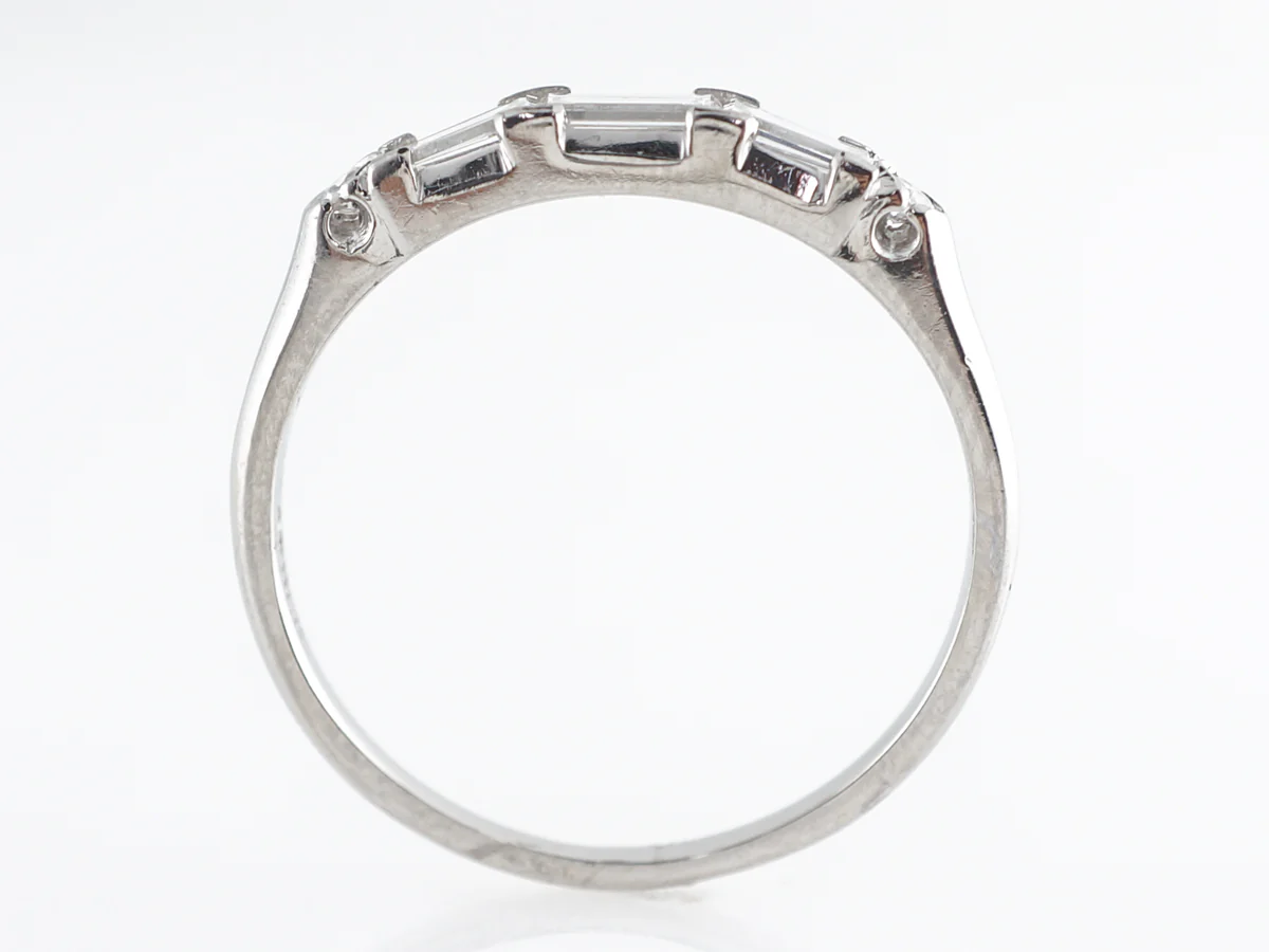 Various Baguette Cut Diamond Wedding Band in Platinum - Image 4
