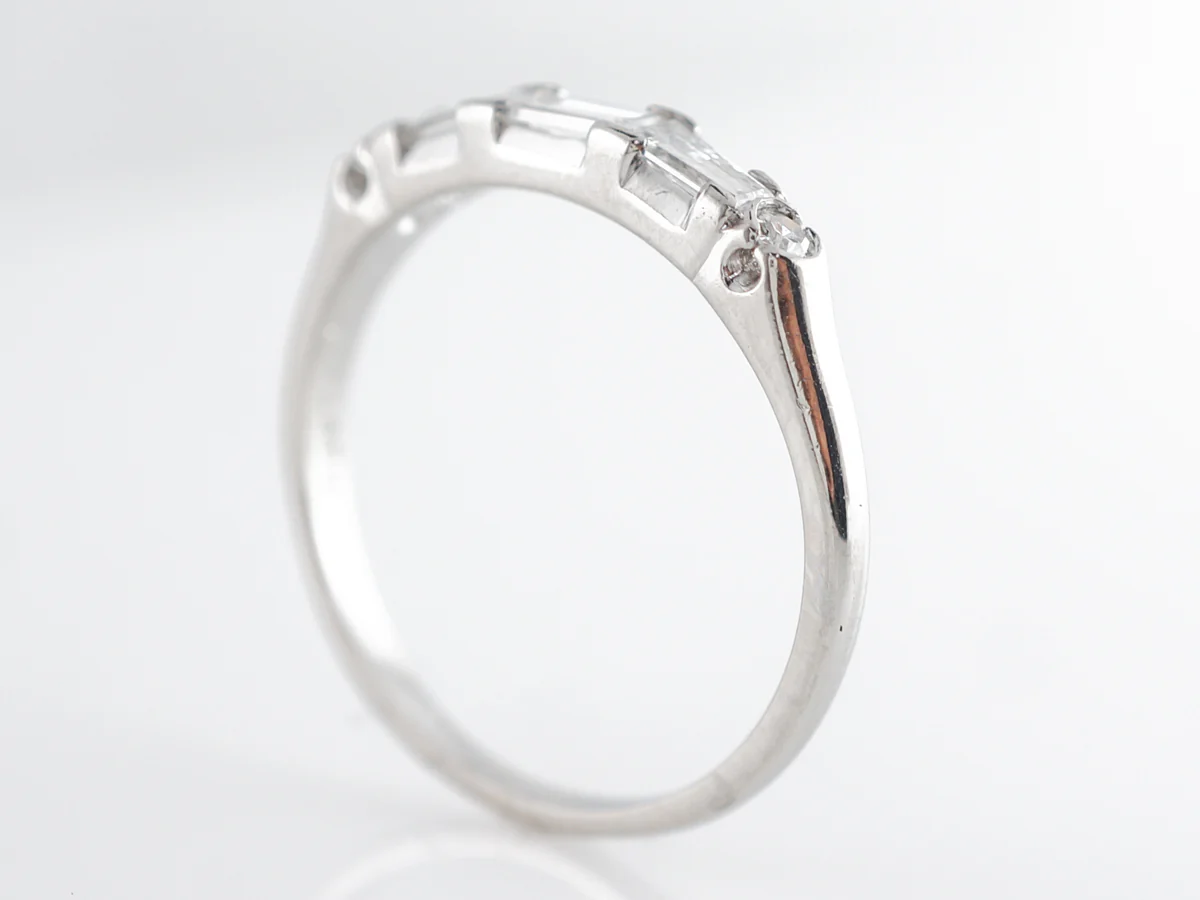 Various Baguette Cut Diamond Wedding Band in Platinum - Image 5