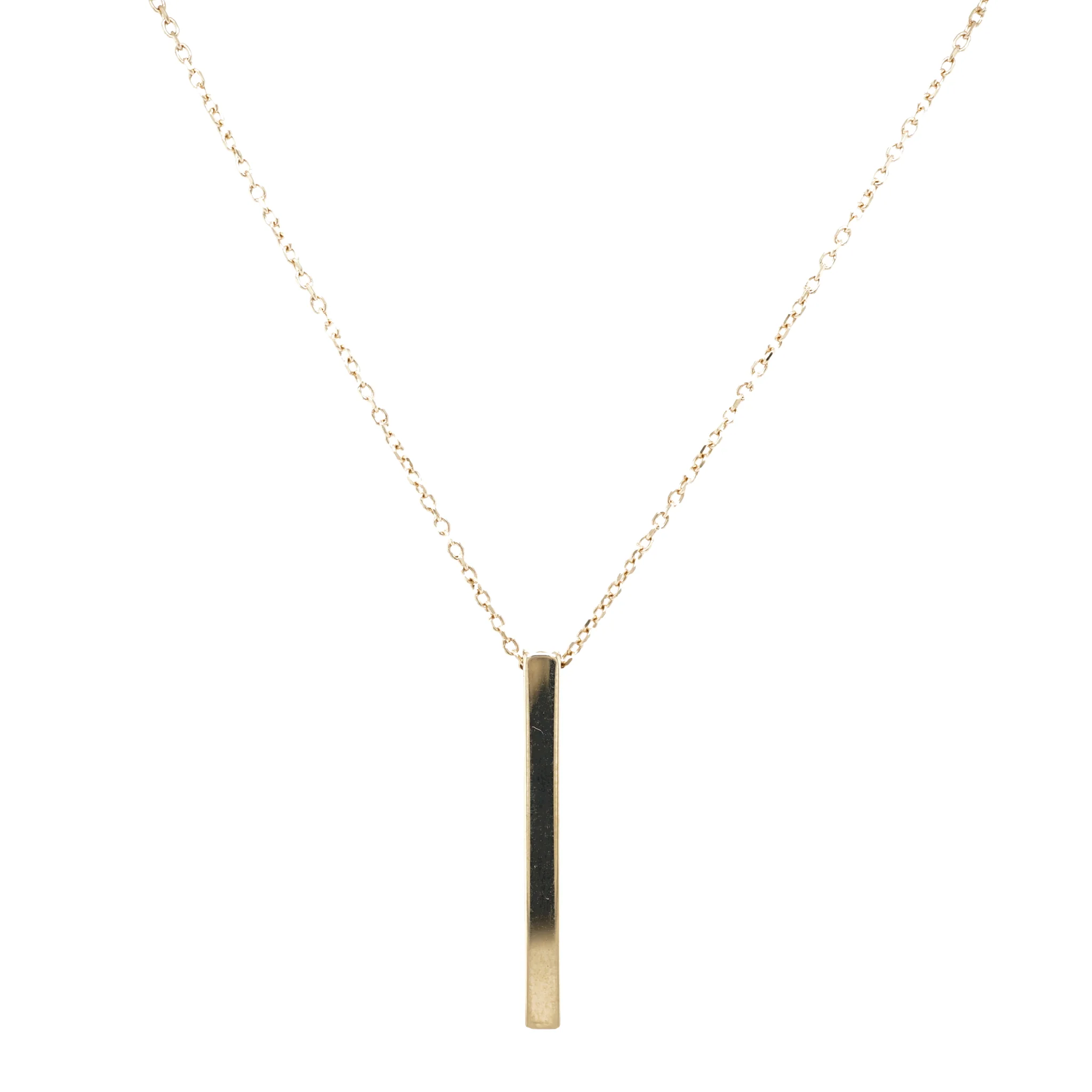 Vertical Bar Pendant Necklace in 14k Yellow Gold