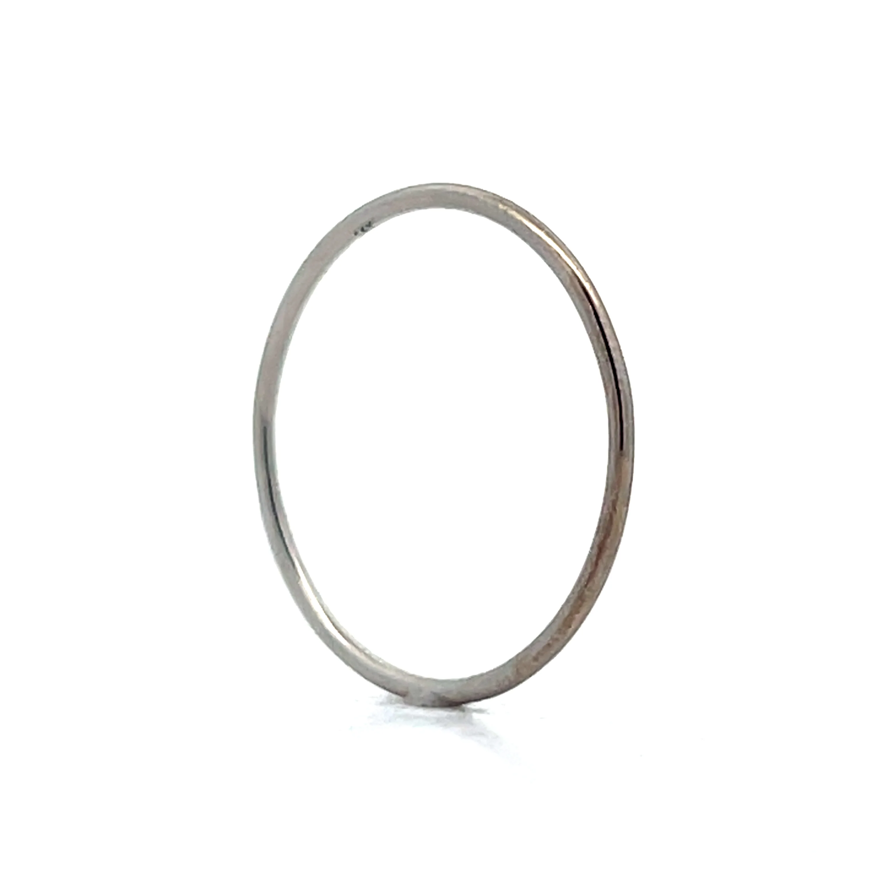Very Thin Minimal Wedding Band in 14k White Gold - Image 5