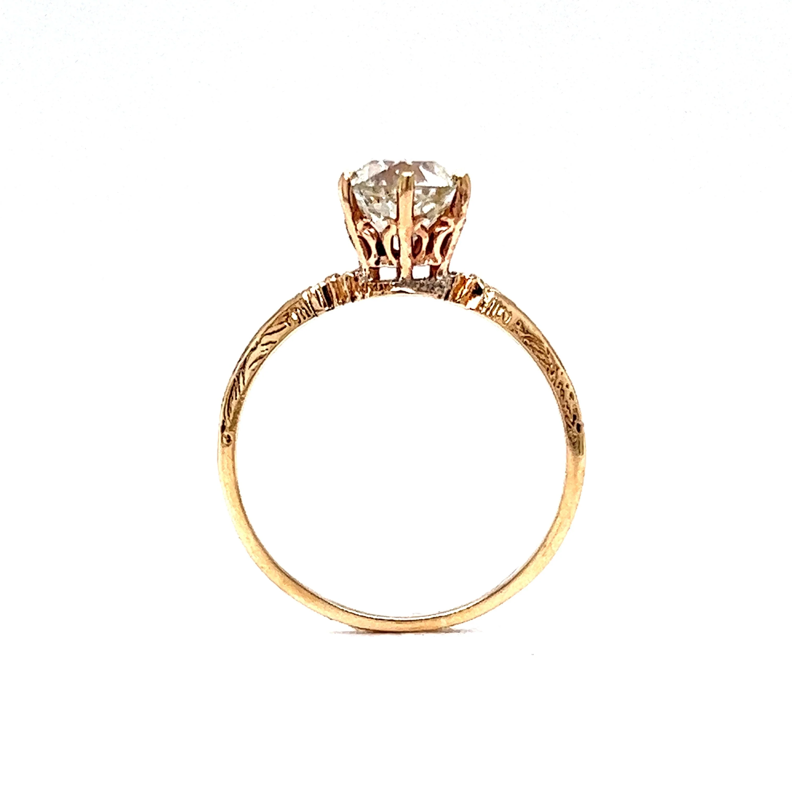 Victorian 1.38 Diamond Engagement Ring in 10k Rose Gold - Image 4