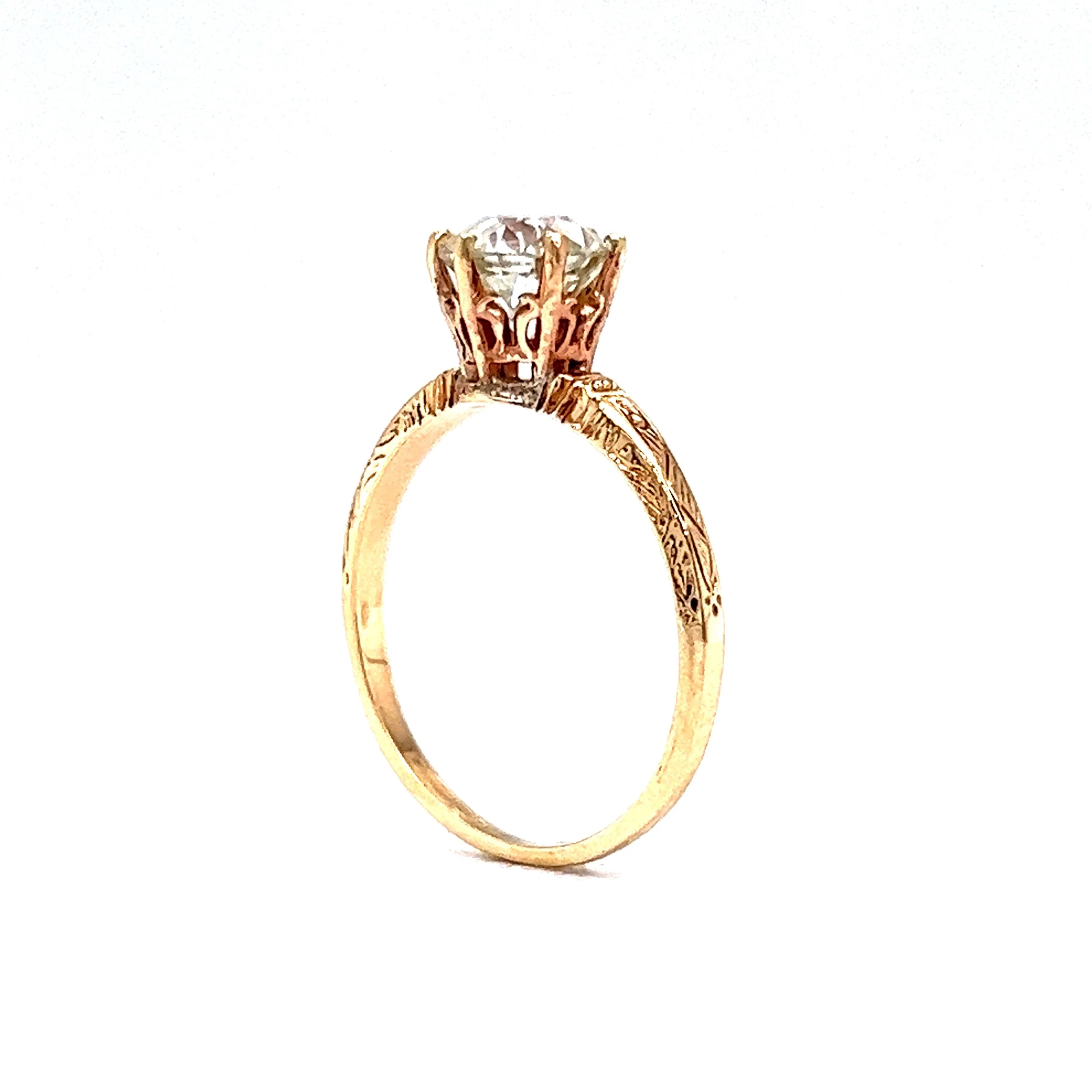 Victorian 1.38 Diamond Engagement Ring in 10k Rose Gold - Image 5