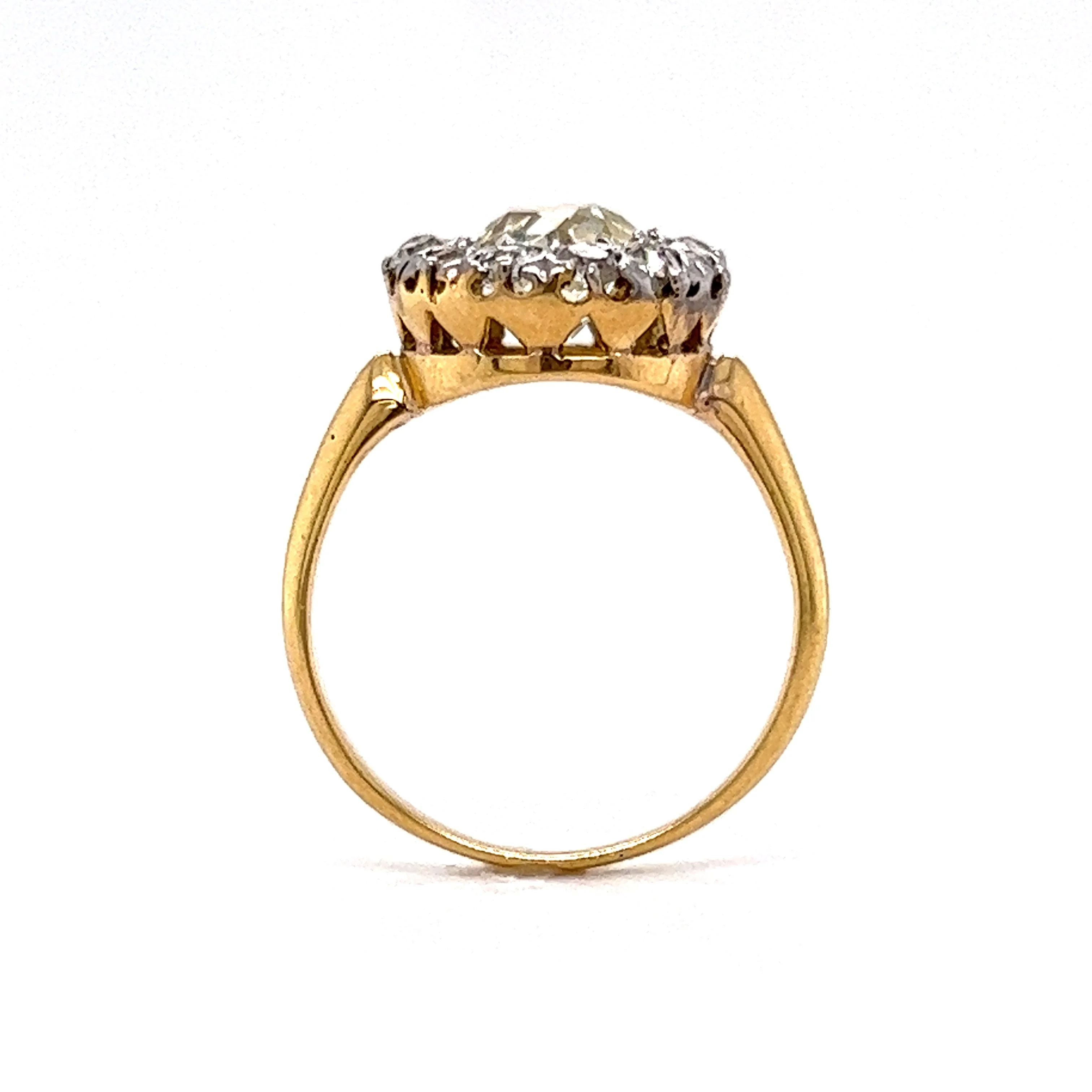 Victorian 1.39 Diamond Cluster Engagement Ring in 18k Gold - Image 4