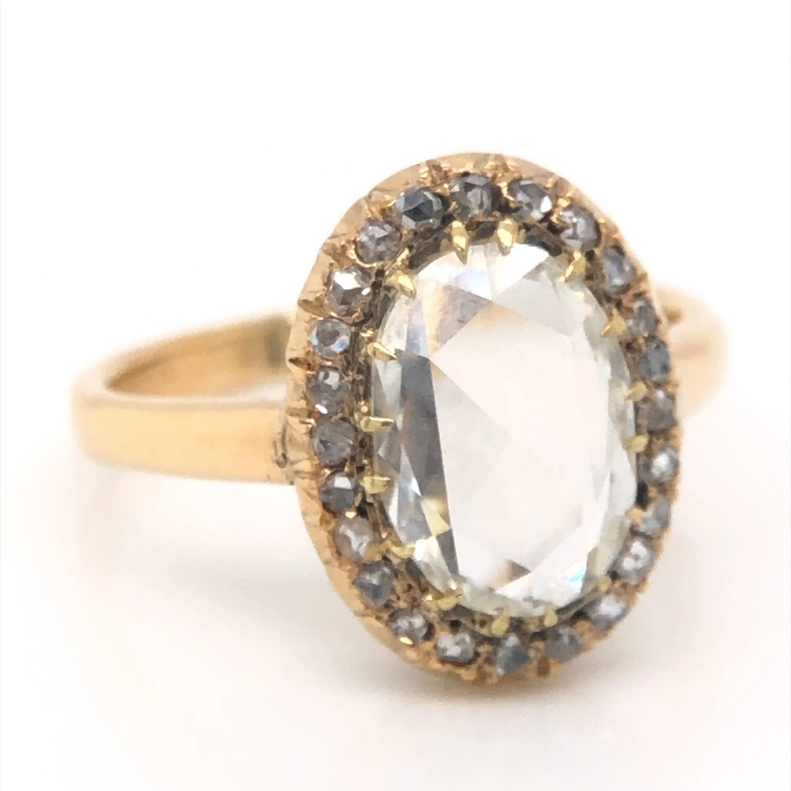 Victorian 1.52 Rose Cut Diamond Engagement Ring in 15k Yellow Gold - Image 3