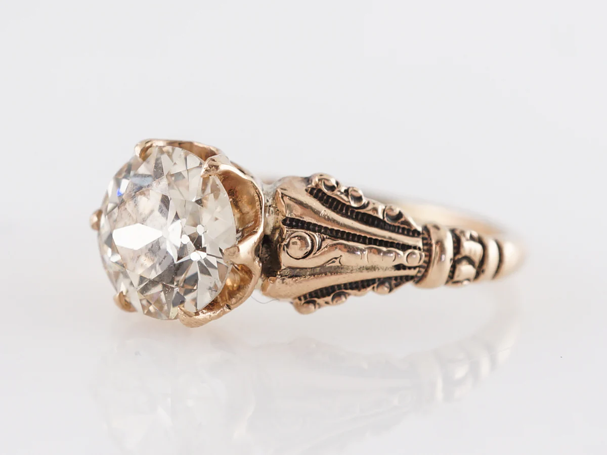 Victorian 1 Carat Engagement Ring in 14k Rose Gold - Image 2