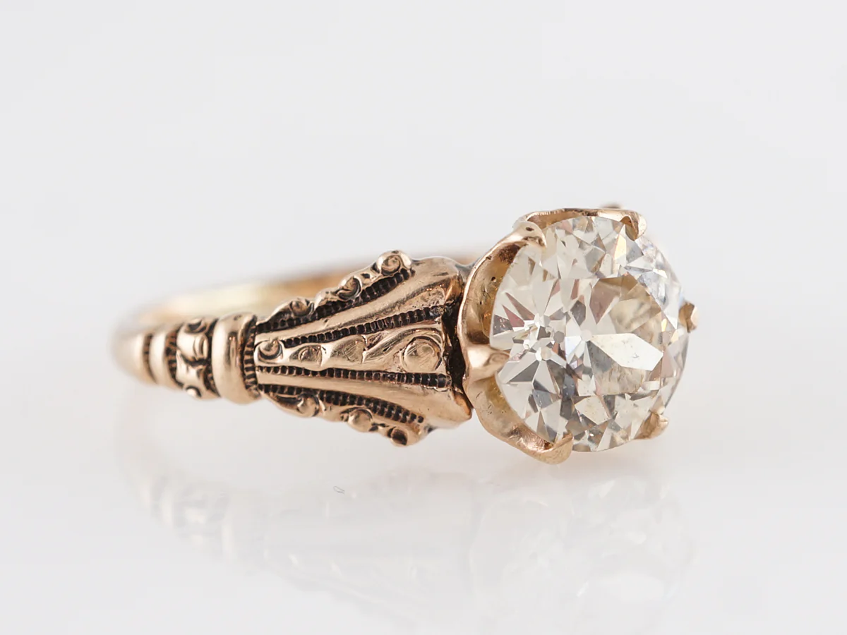 Victorian 1 Carat Engagement Ring in 14k Rose Gold - Image 3