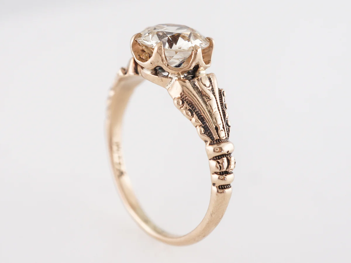 Victorian 1 Carat Engagement Ring in 14k Rose Gold - Image 5