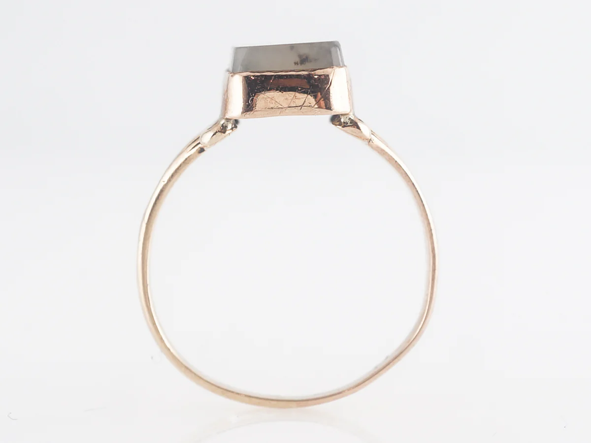 Victorian Agate Right Hand Ring in 10k Yellow Gold - Image 4